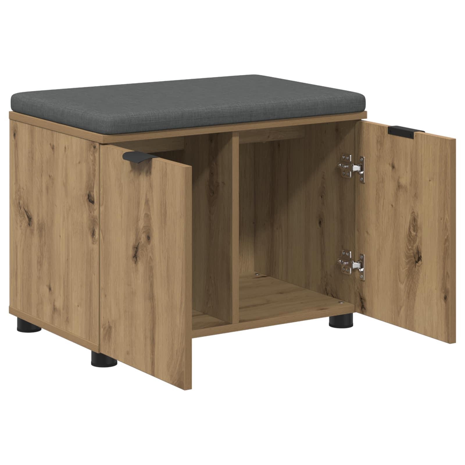 Banc d'entrée avec coussin Chêne artisanal 60 x 38 x 46 cm - XIOS