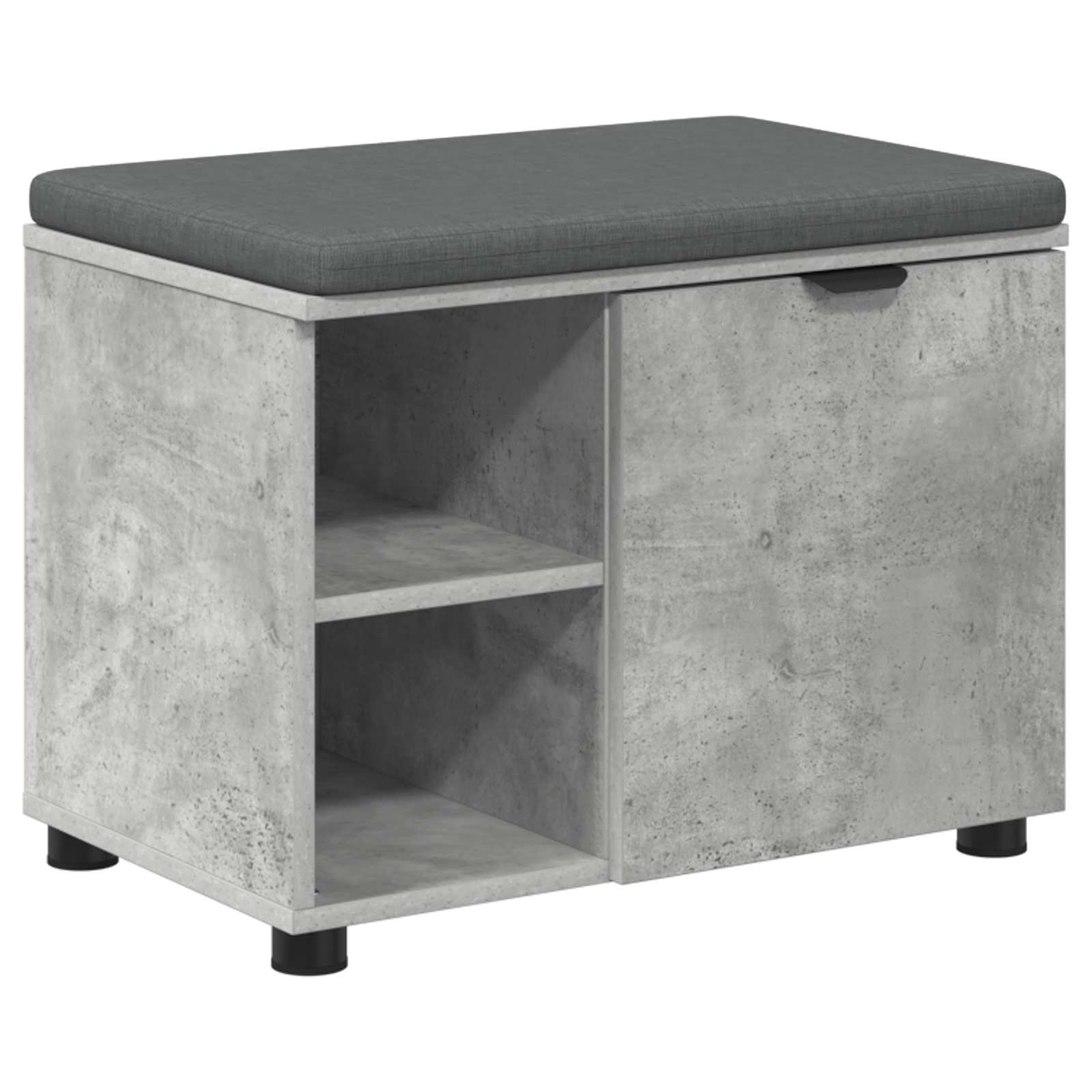 Banc d'entrée avec coussin Uni Gris béton 60 x 38 x 46 cm - XIOS
