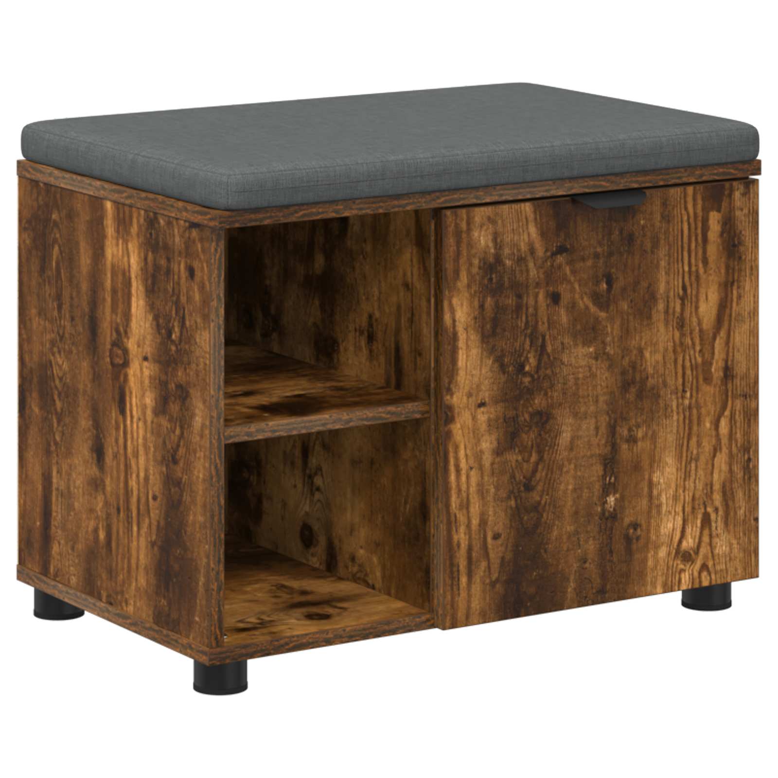 Banc d'entrée avec coussin Uni Chêne fumé 60 x 38 x 46 cm - XIOS