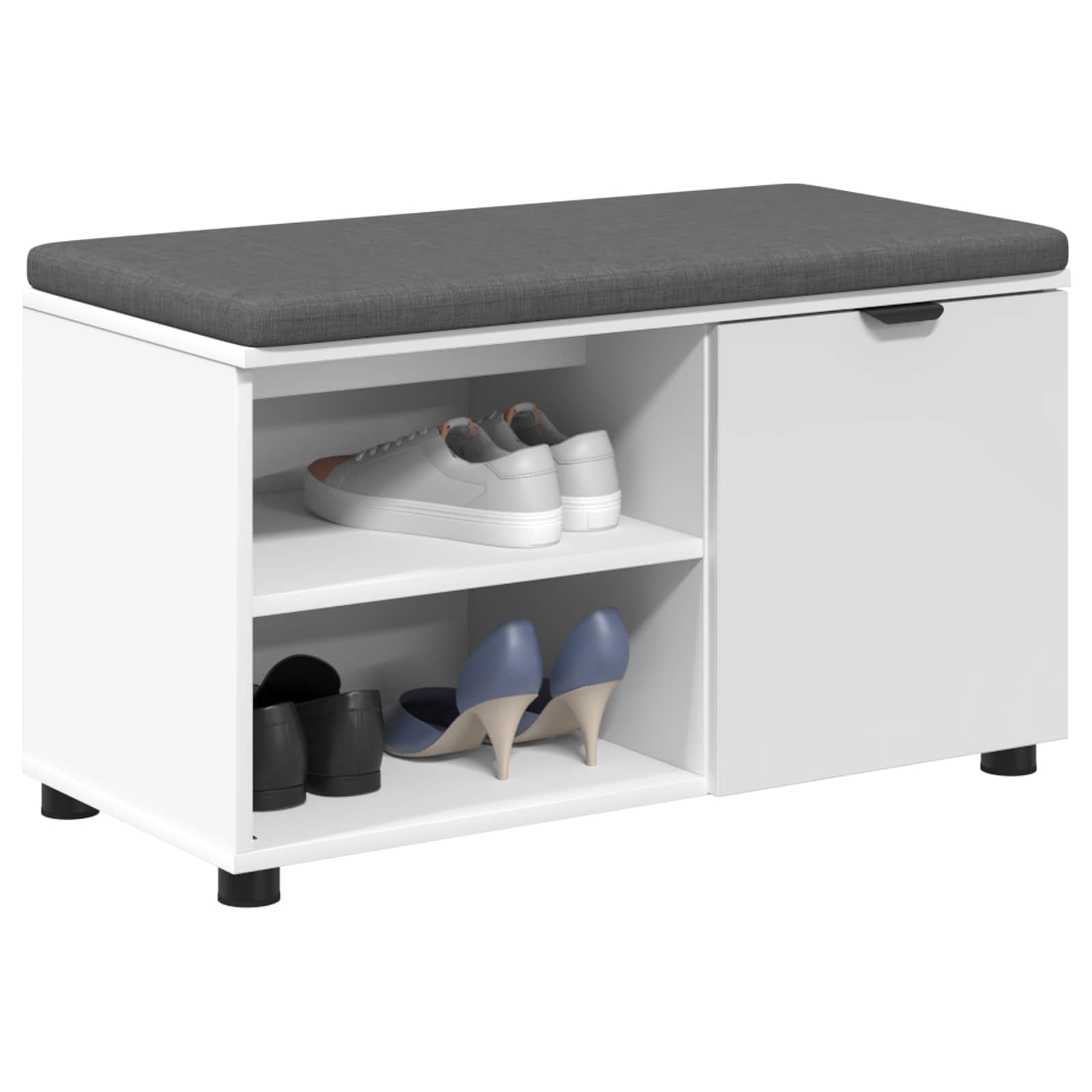 Banc d'entrée avec coussin Uni Blanc 80 x 38 x 46 cm - XIOS