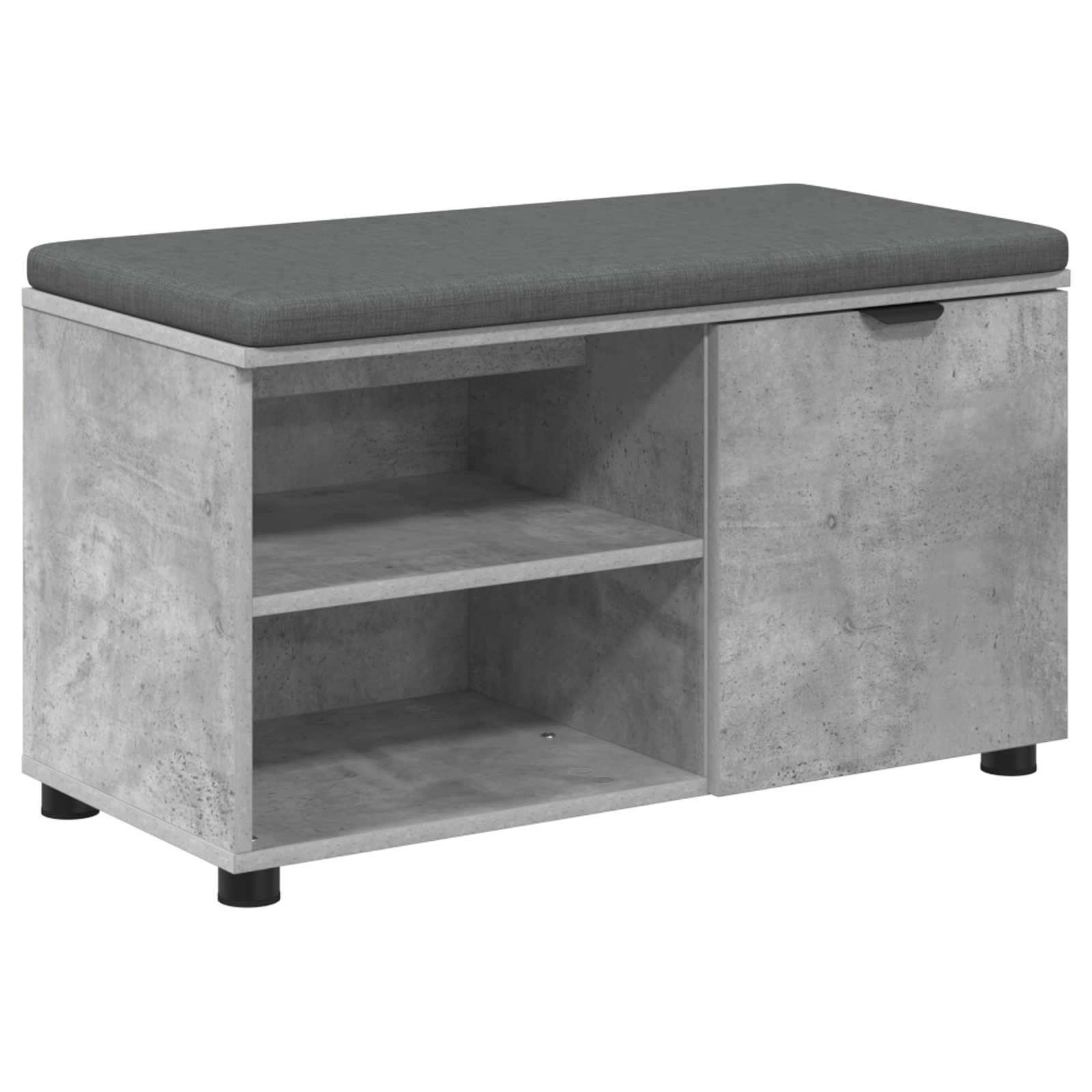 Banc d'entrée avec coussin Uni Gris béton 80 x 38 x 46 cm - XIOS