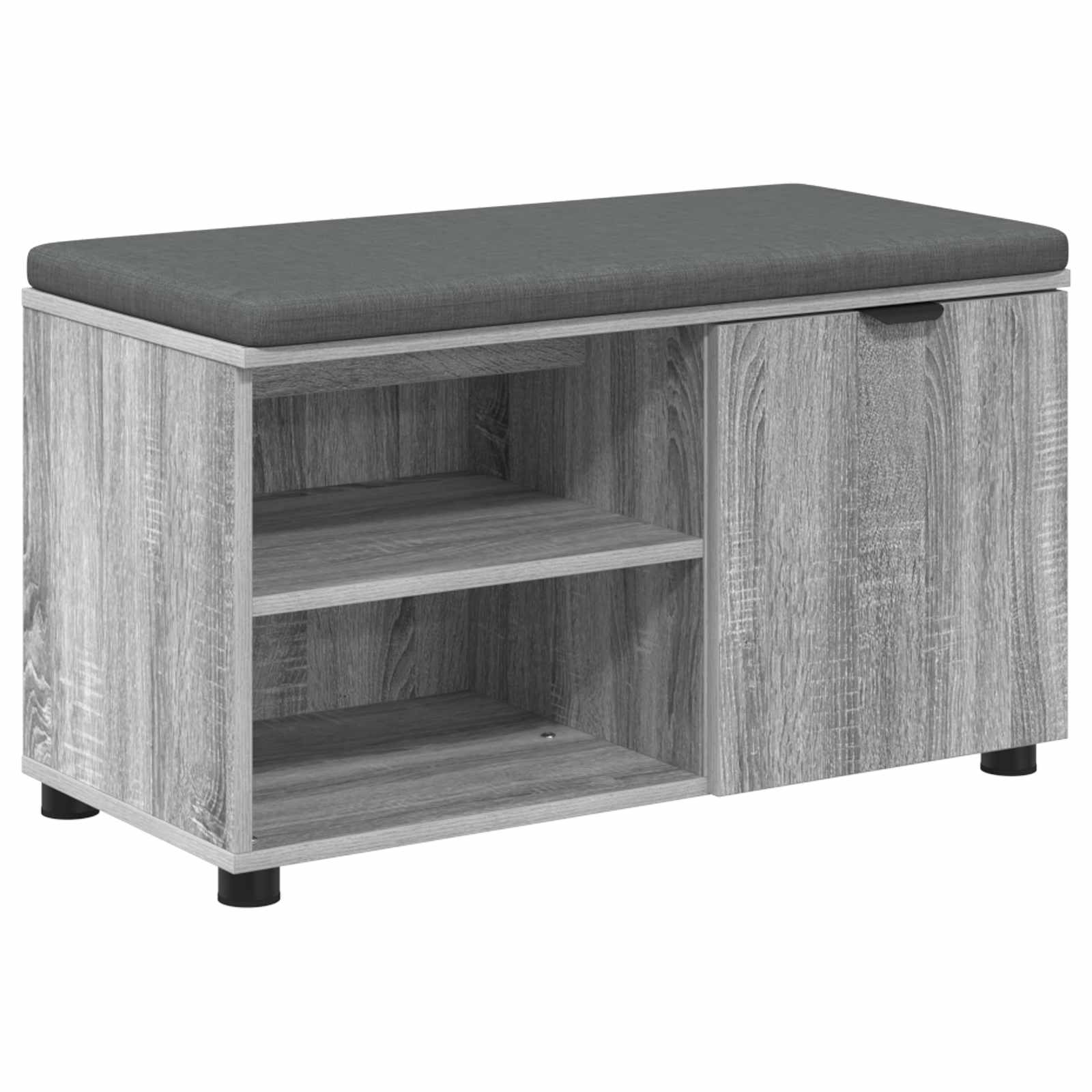 Banc d'entrée avec coussin Uni Gris Sonoma 80 x 38 x 46 cm - XIOS