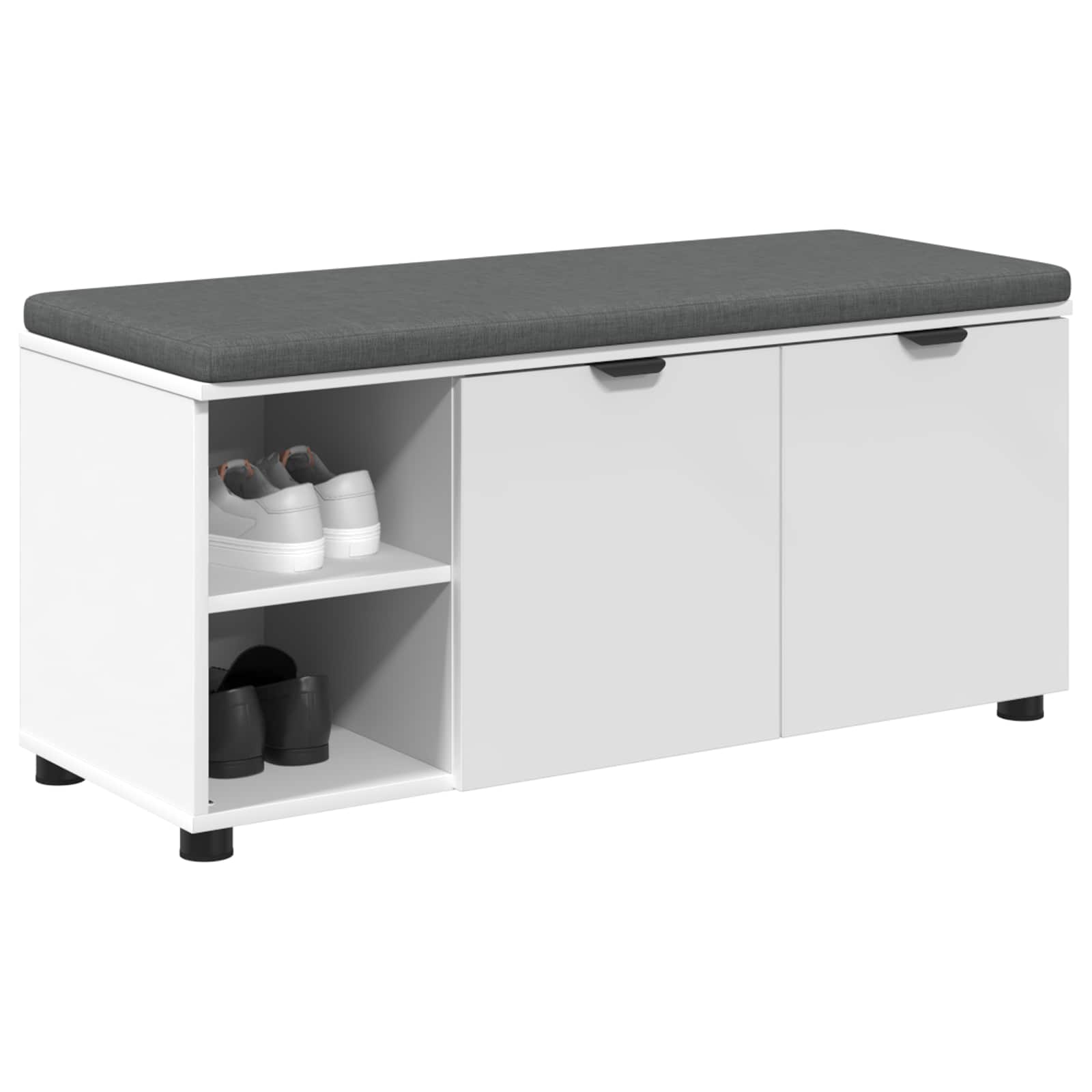 Banc d'entrée avec coussin Uni Blanc 100 x 38 x 46 cm - XIOS