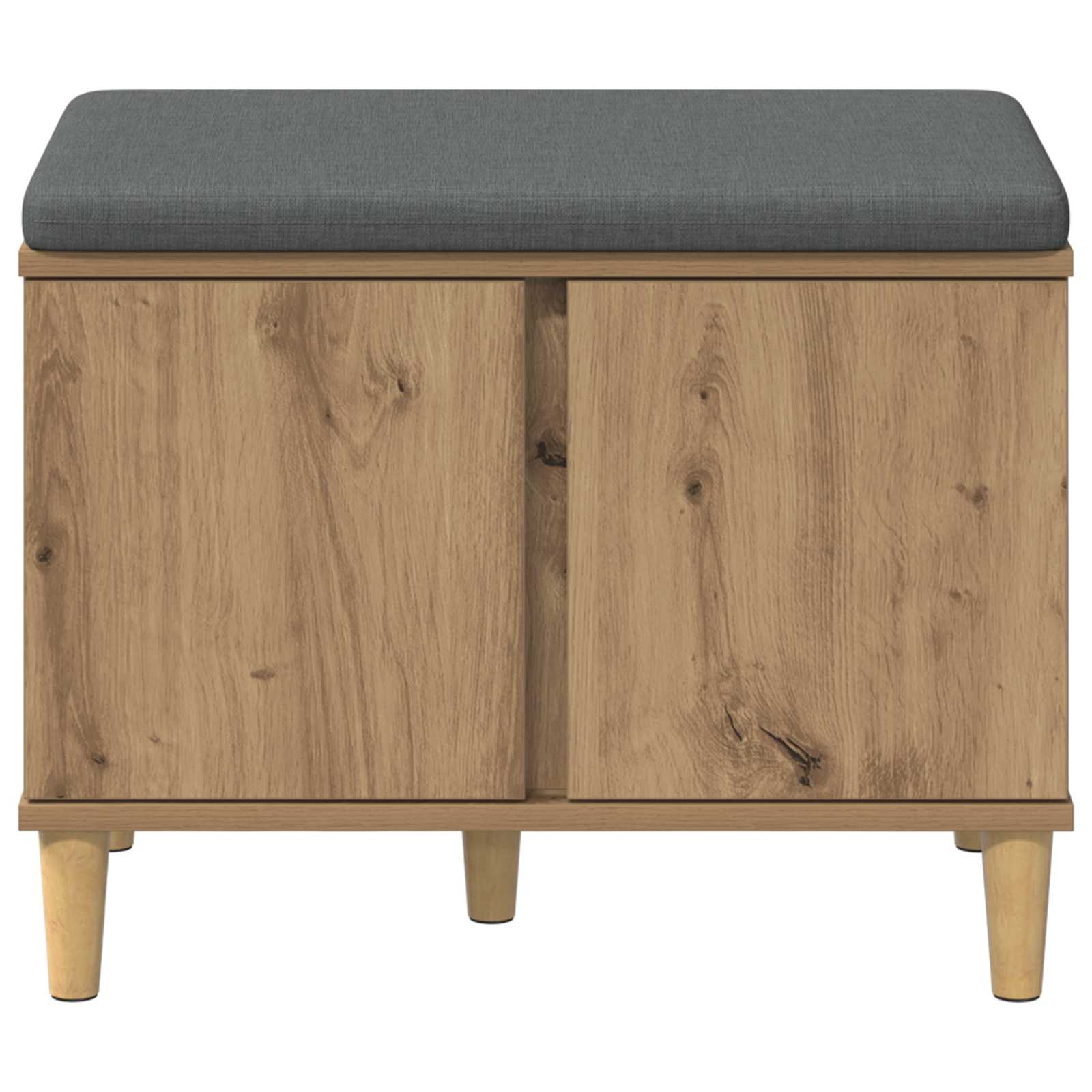 Banc d'entrée avec coussin Chêne artisanal 60 x 38 x 46 cm - XIOS