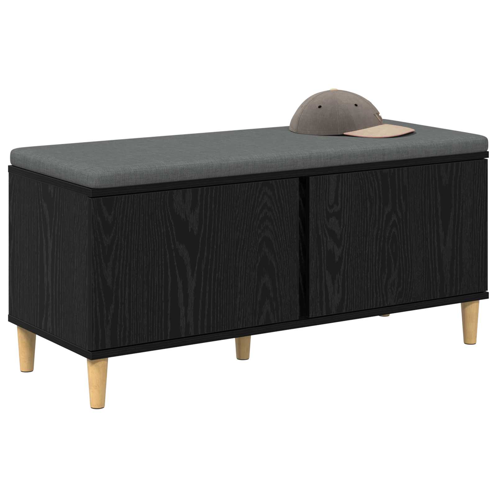 Banc d'entrée avec coussin Chêne noir 60 x 38 x 46 cm - XIOS