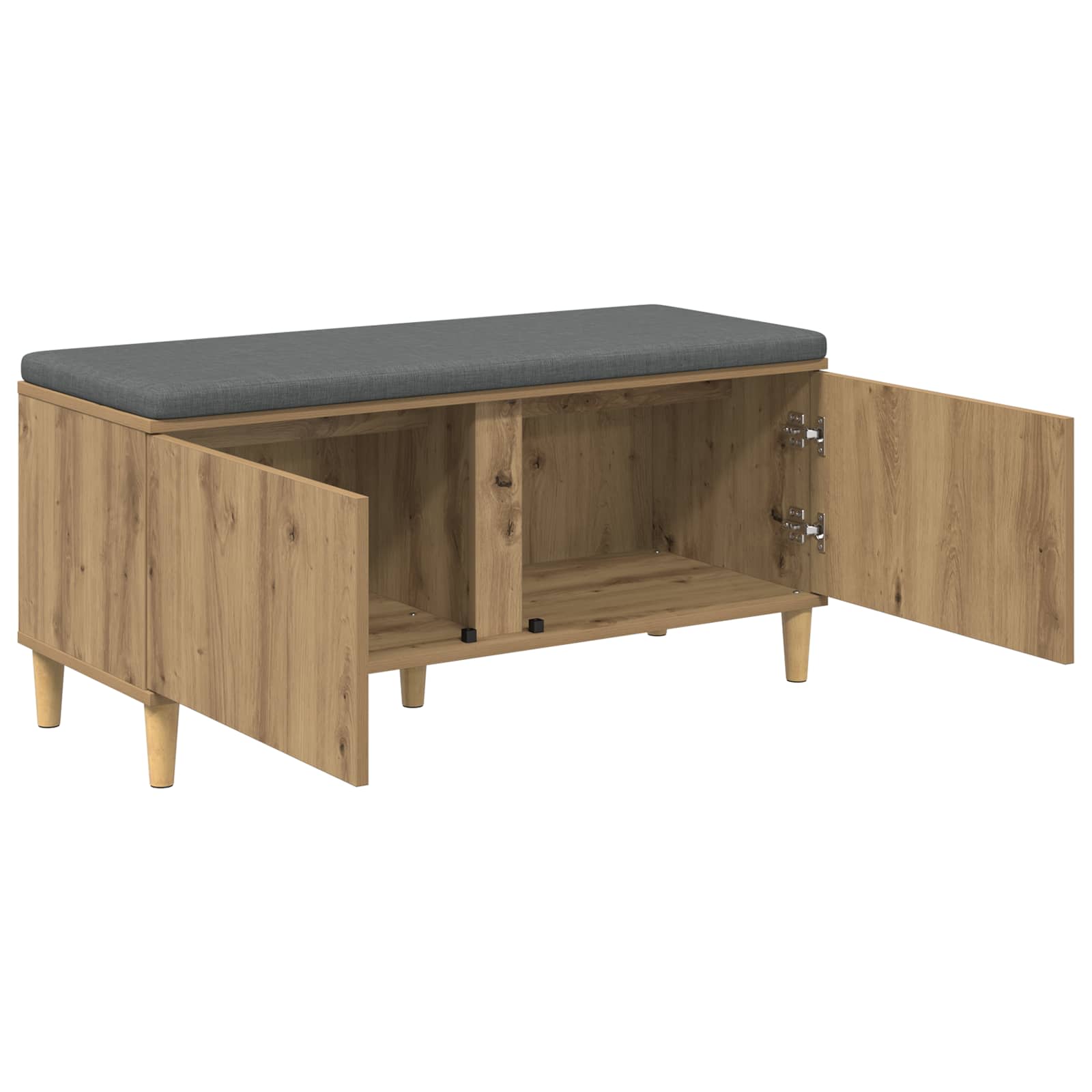 Banc d'entrée avec coussin Chêne artisanal 60 x 38 x 46 cm - XIOS