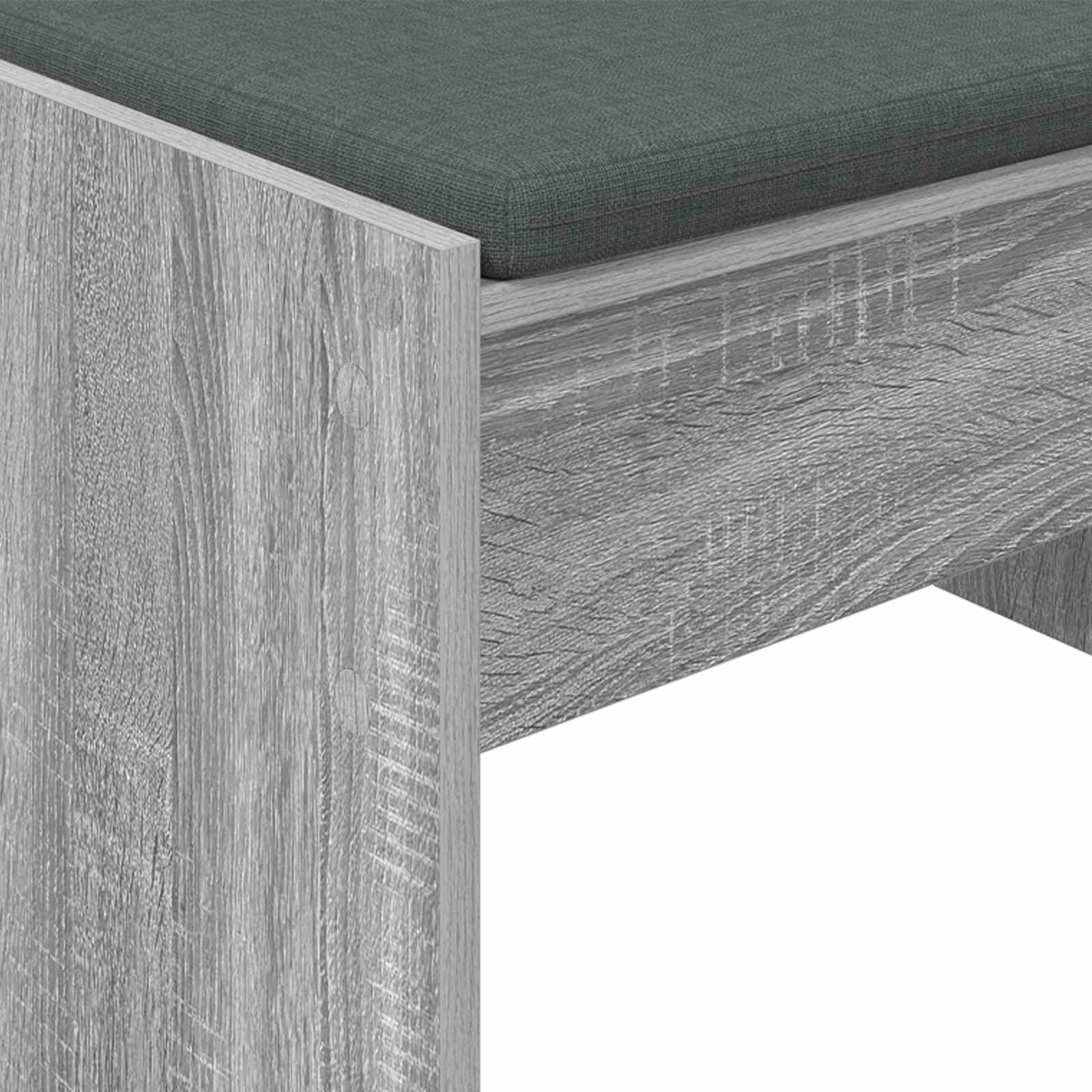 Banc d'entrée avec coussin Gris Sonoma 63 x 38 x 40 cm - XIOS