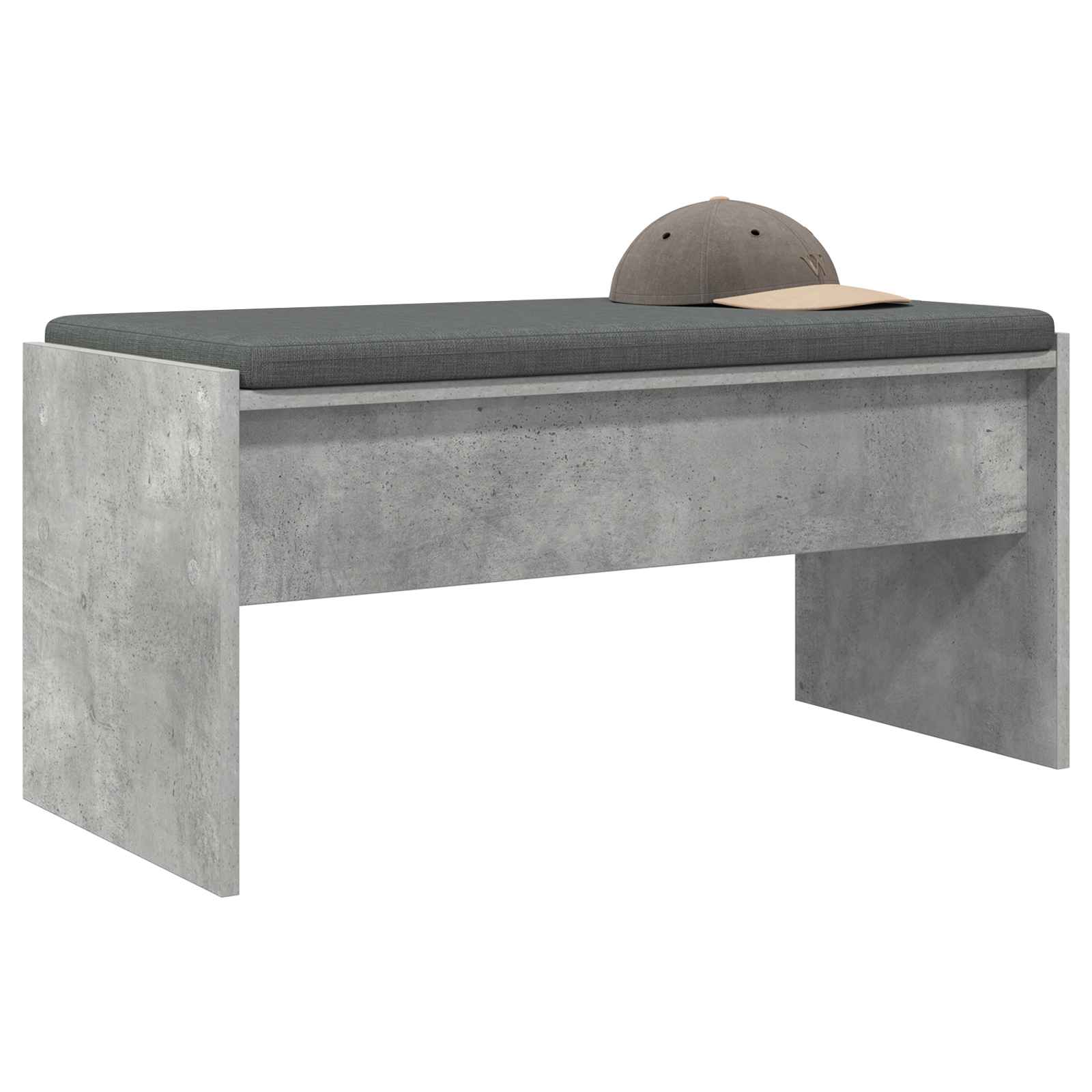 Banc d'entrée avec coussin Gris béton 83 x 38 x 40 cm - XIOS