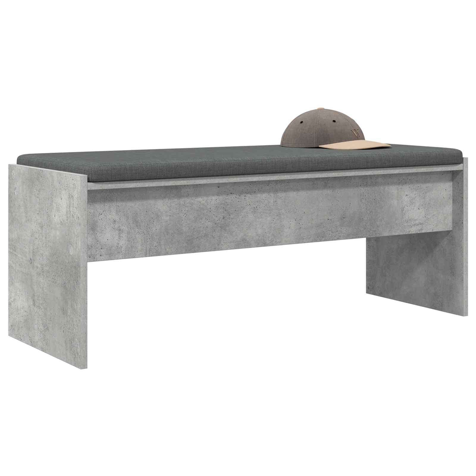 Banc d'entrée avec coussin Gris béton 103 x 38 x 40 cm - XIOS