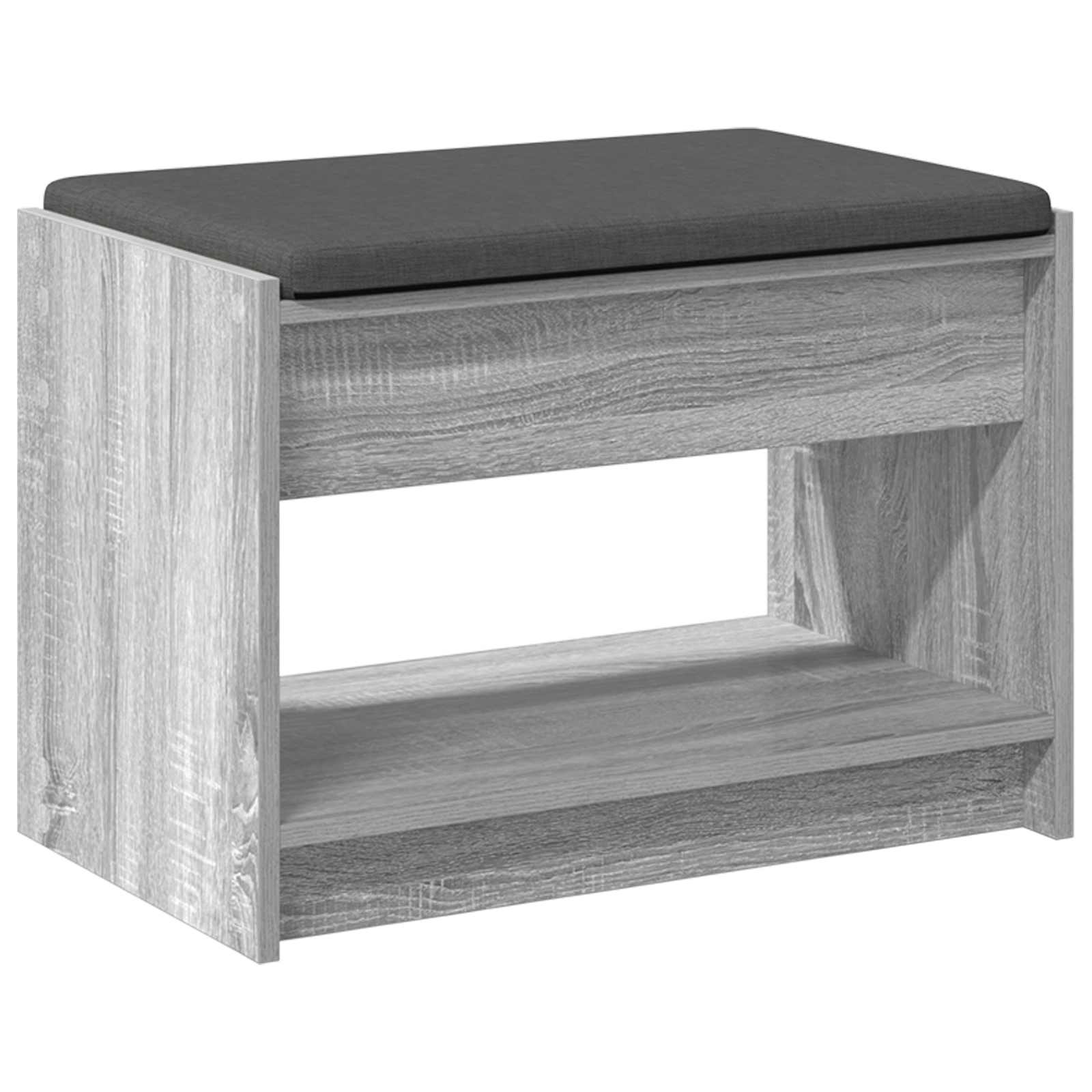 Banc d'entrée avec coussin Gris Sonoma 63 x 38 x 45 cm - XIOS
