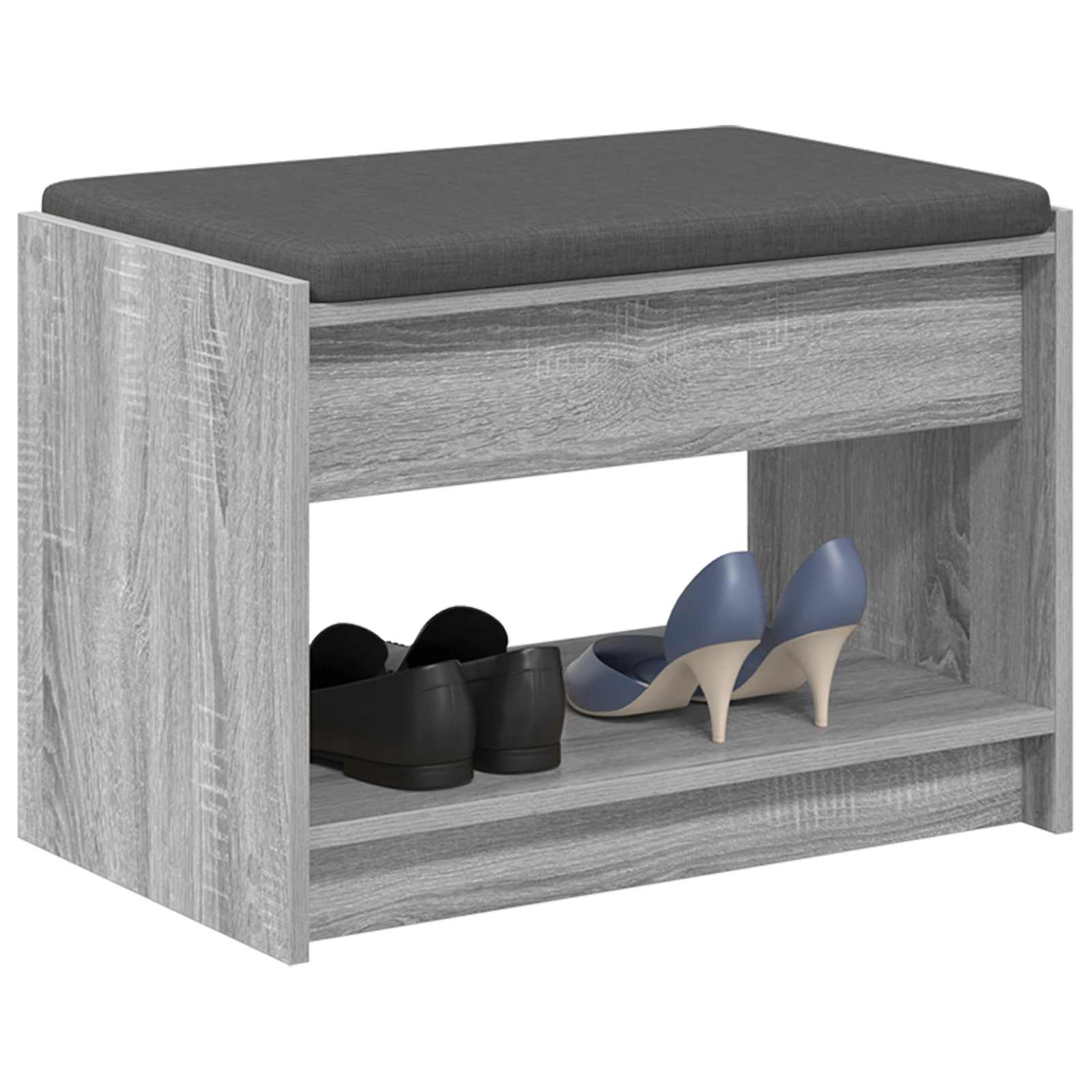 Banc d'entrée avec coussin Gris Sonoma 63 x 38 x 45 cm - XIOS