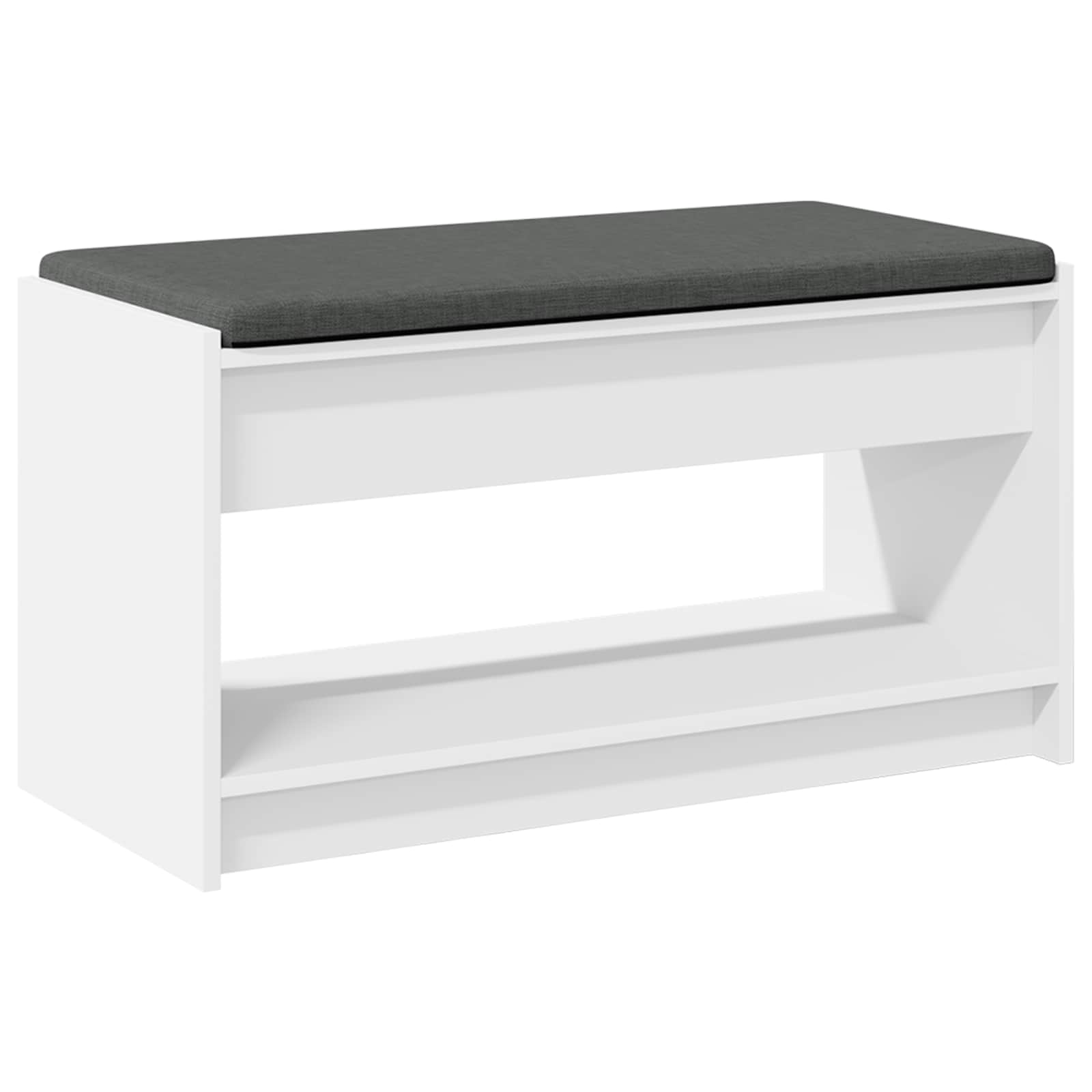 Banc d'entrée Blanc 83 x 38 x 45 cm Bois Ingénierie et Tissu - XIOS