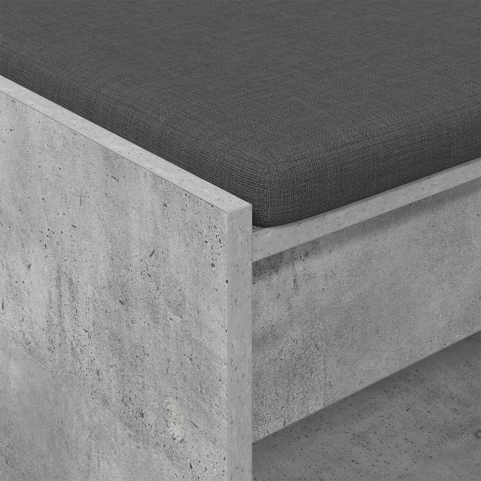Banc d'entrée avec coussin Gris Béton 83 x 38 x 45 cm - XIOS