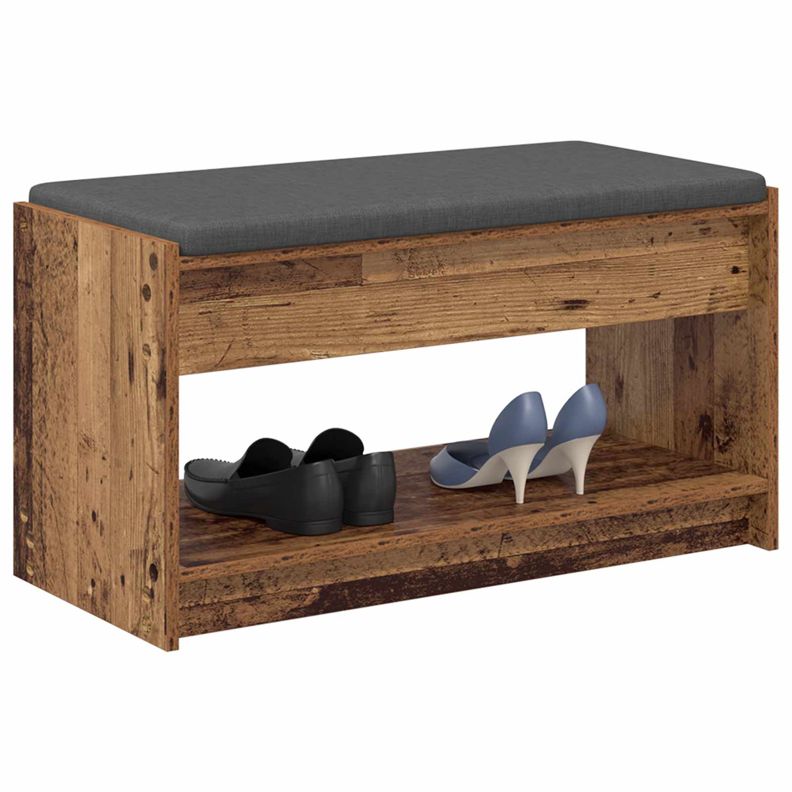 Banc d'entrée avec coussin Bois ancien 83 x 38 x 45 cm - XIOS