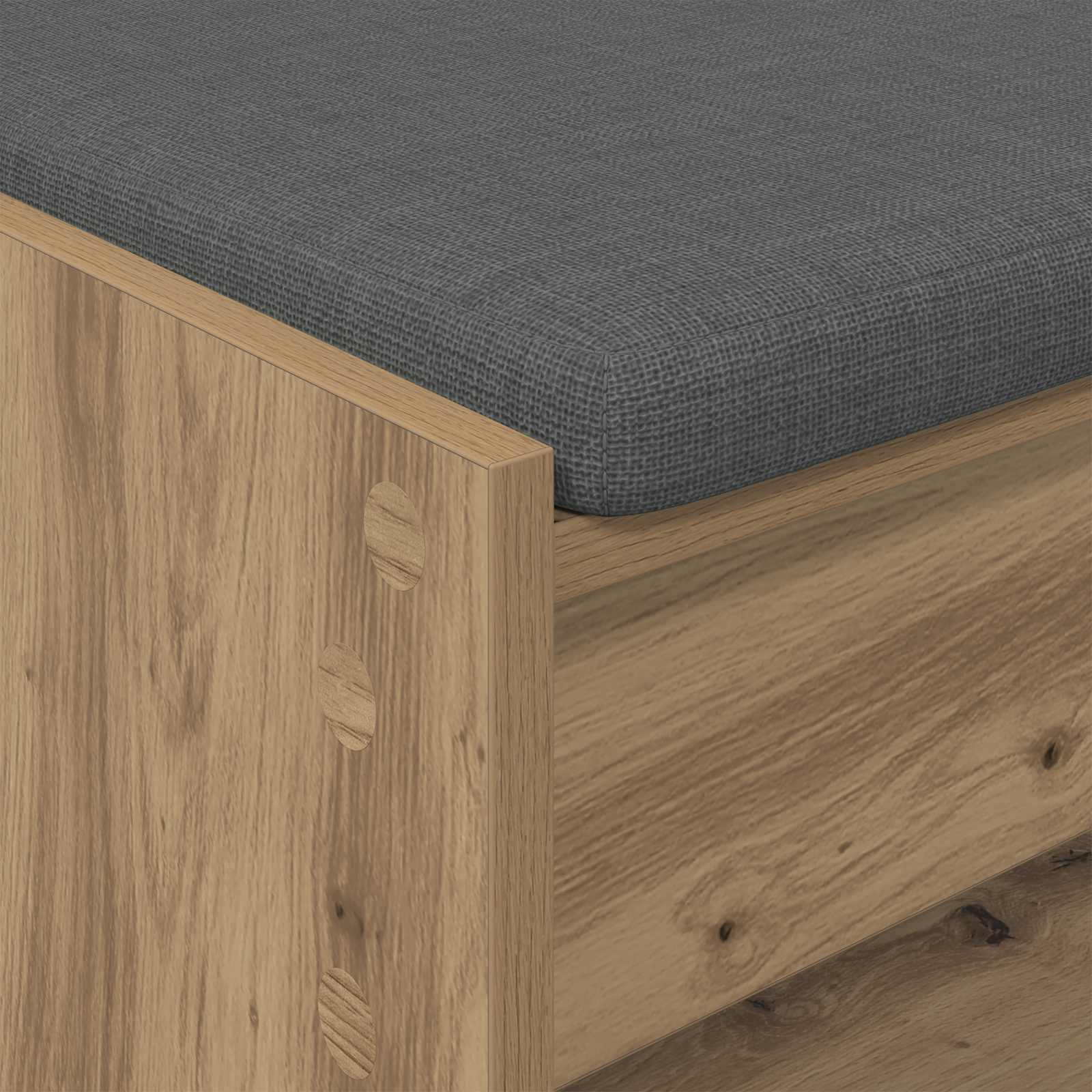 Banc d'entrée avec coussin Chêne artisanal 103 x 38 x 45 cm - XIOS