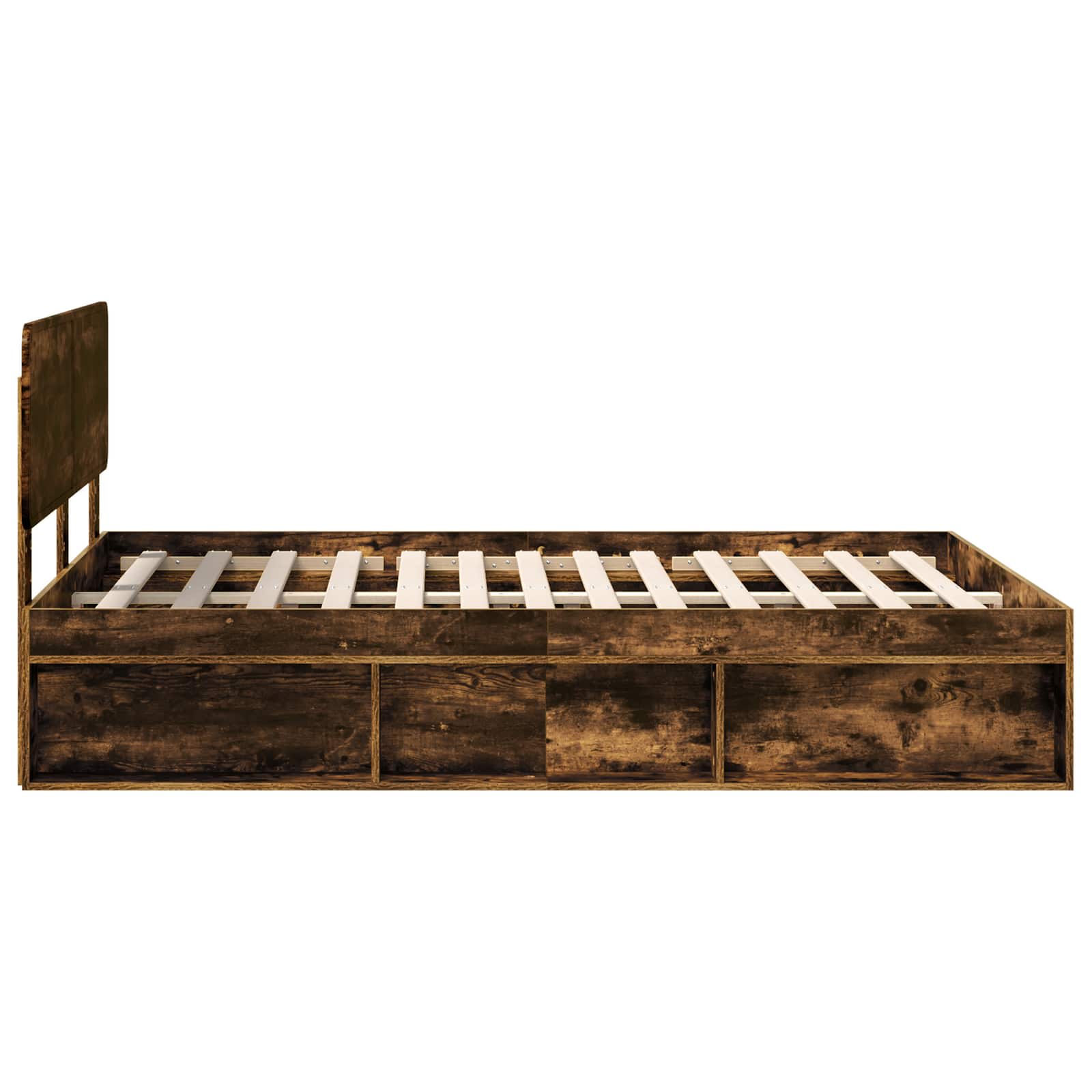 Cadre de lit Chêne fumé 153 x 203 cm Pin massif - XIOS