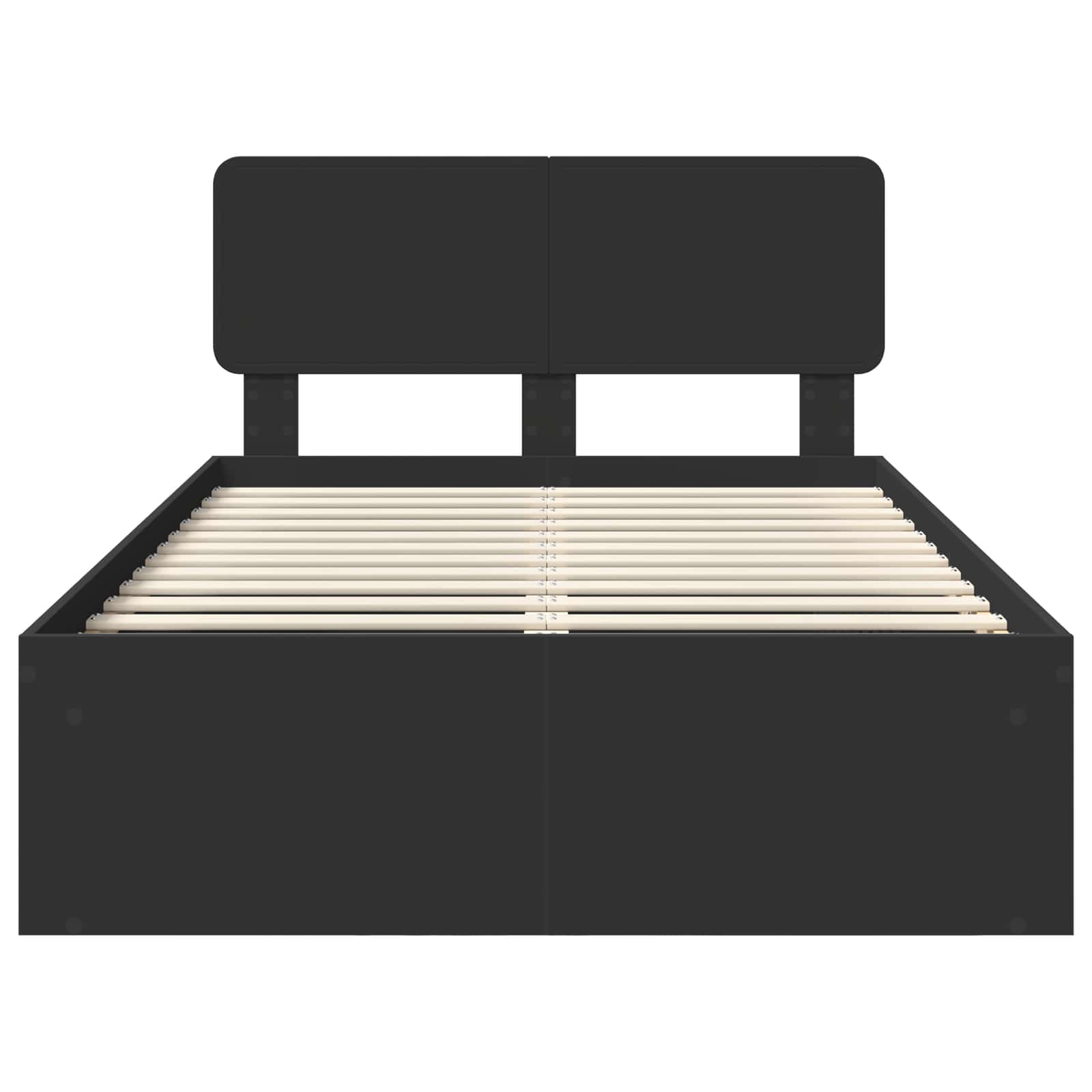 Cadre de lit avec tête de lit Noir 120 x 200 cm Pin massif - XIOS