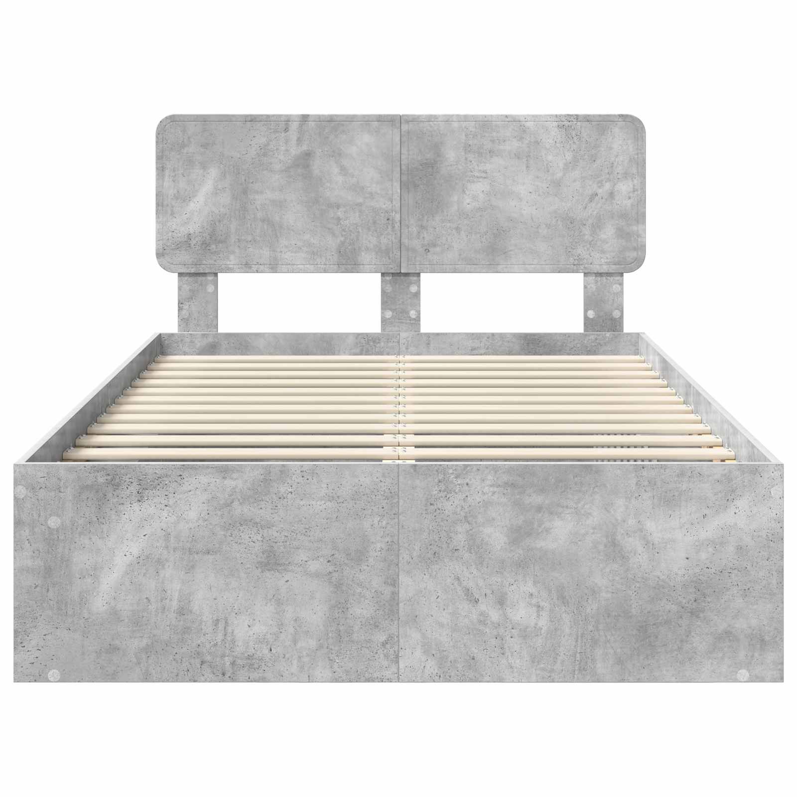 Cadre de lit avec tête de lit Béton 120 x 200 cm Pin massif - XIOS