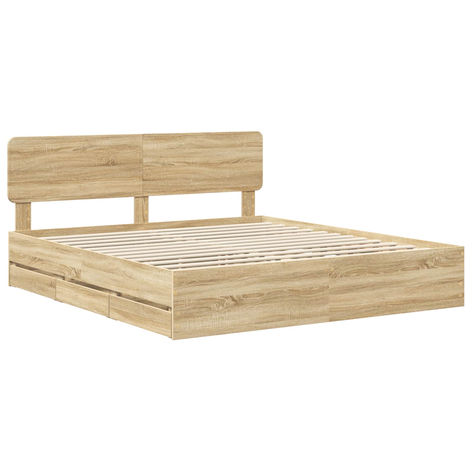 Cadre de lit Chêne Sonoma 200 x 200 cm Bois d’ingénierie - XIOS