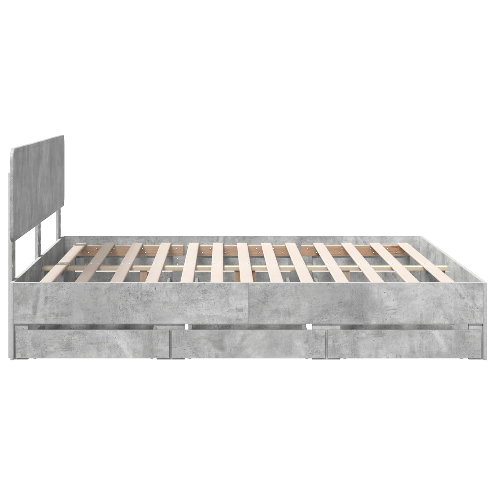 Cadre de lit Gris béton 200 x 200 cm Bois Ingénierie - XIOS