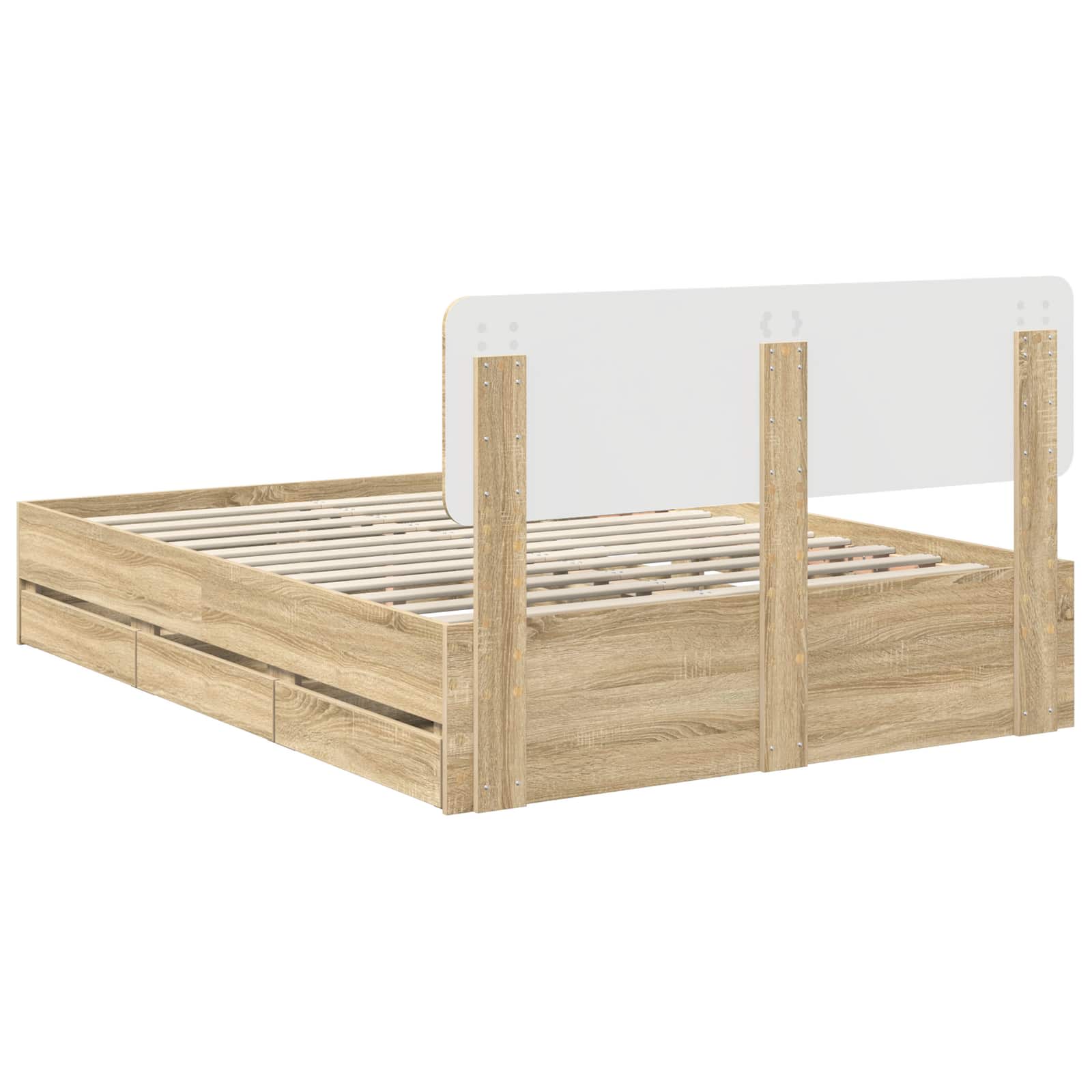 Cadre de lit Chêne Sonoma 140 x 190 cm Bois Ingénierie - XIOS