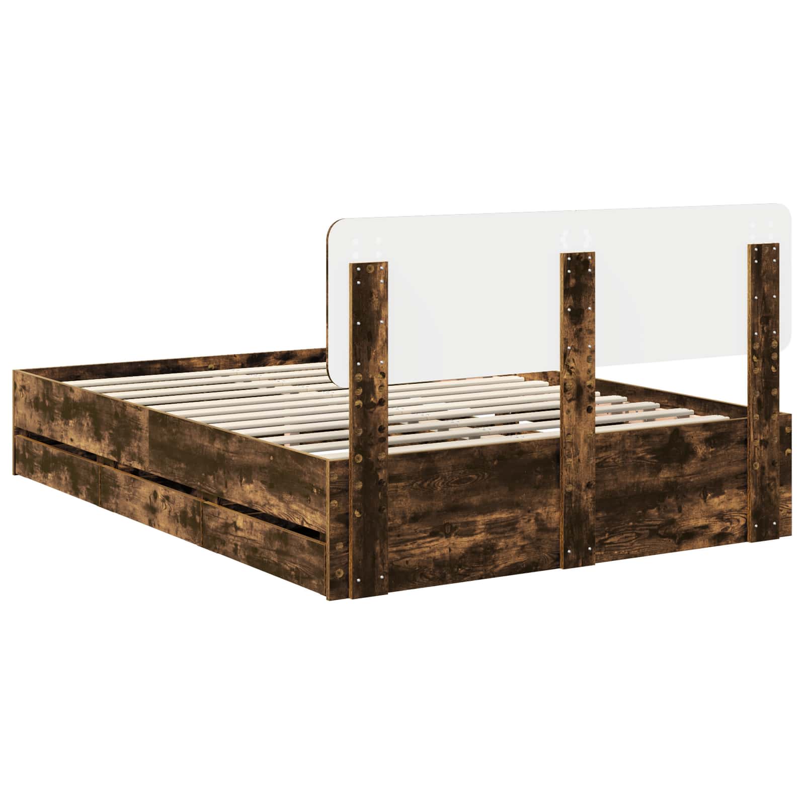 Cadre de lit Chêne fumé 140 x 190 cm Bois Ingénierie - XIOS