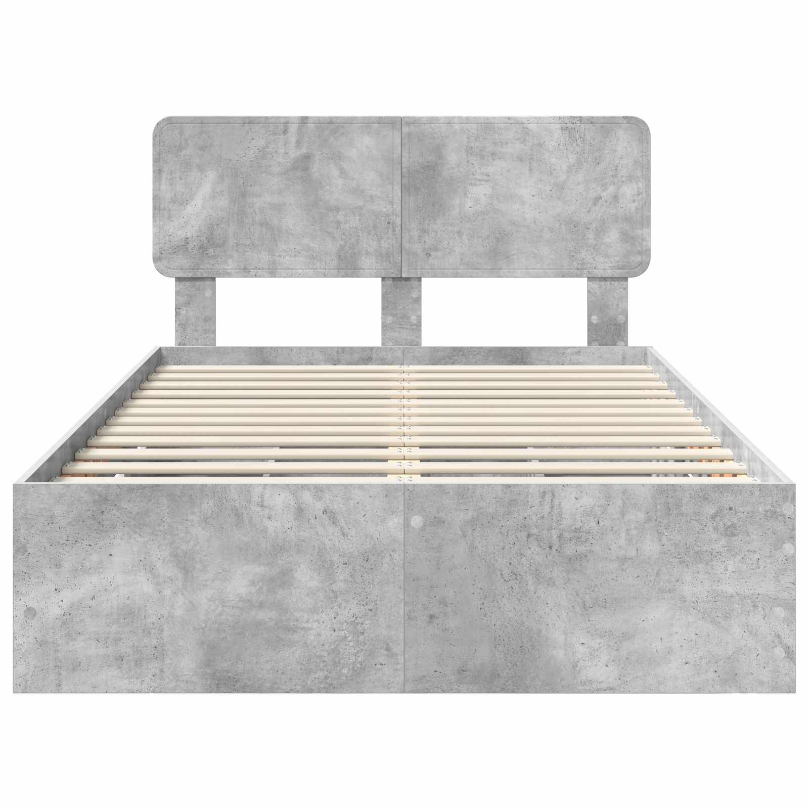 Cadre de lit Gris béton 135 x 190 cm Bois Ingénierie - XIOS
