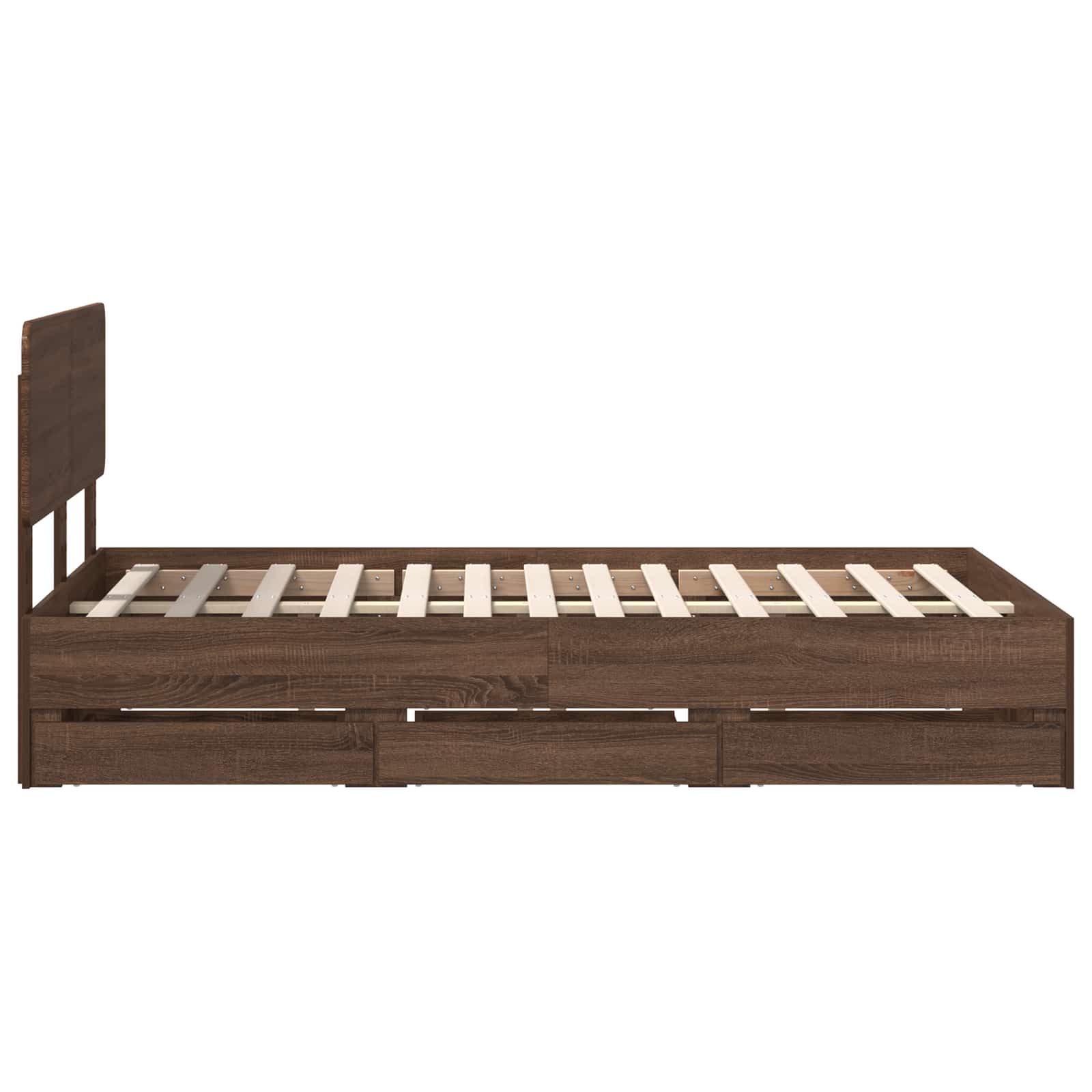 Cadre de lit Chêne brun 135 x 190 cm Bois Ingénierie - XIOS
