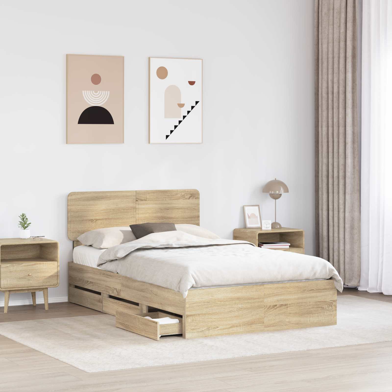 Cadre de lit Chêne Sonoma 120 x 190 cm Bois Ingénierie - XIOS