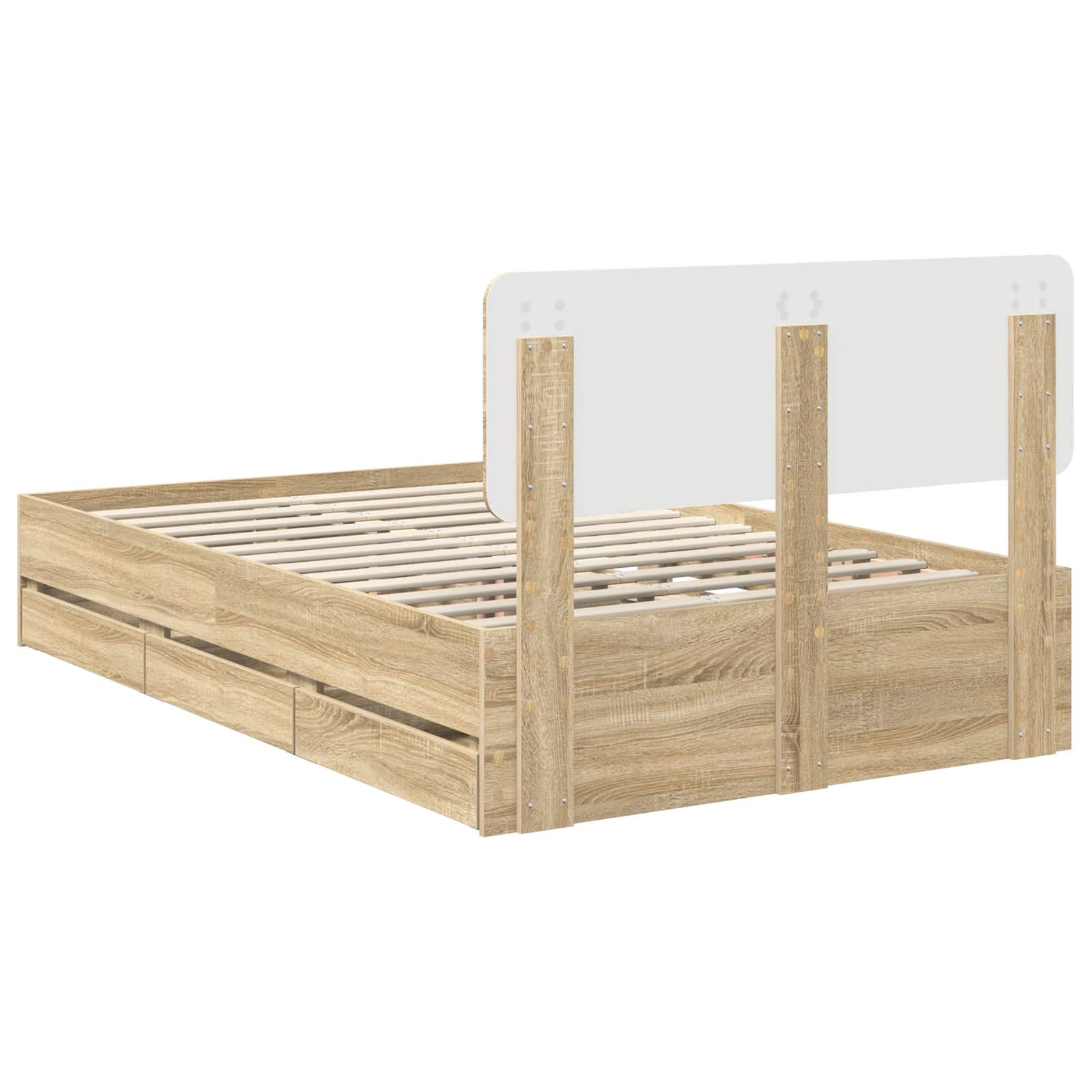 Cadre de lit Chêne Sonoma 120 x 200 cm Bois Ingénierie - XIOS