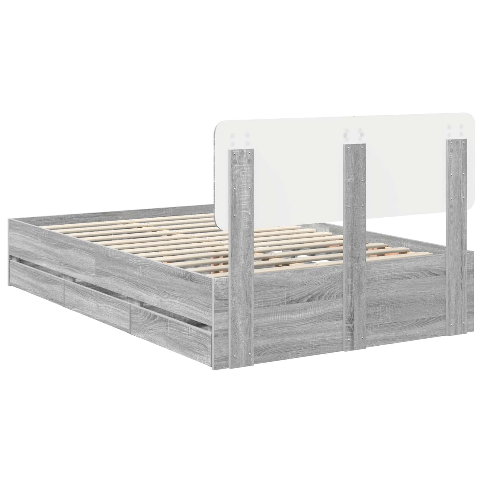 Cadre de lit Gris Sonoma 120 x 190 cm Bois d’ingénierie - XIOS