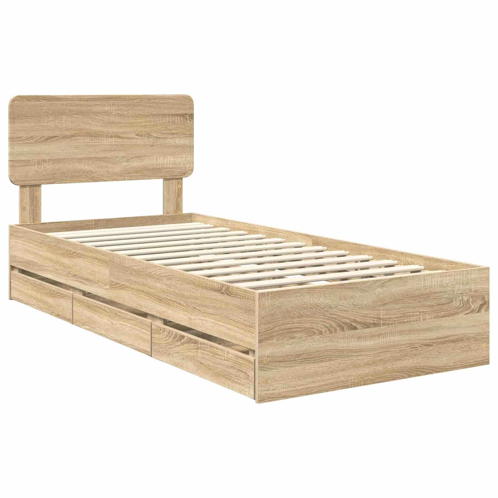 Cadre de lit Chêne Sonoma 100 x 200 cm Bois Ingénierie - XIOS