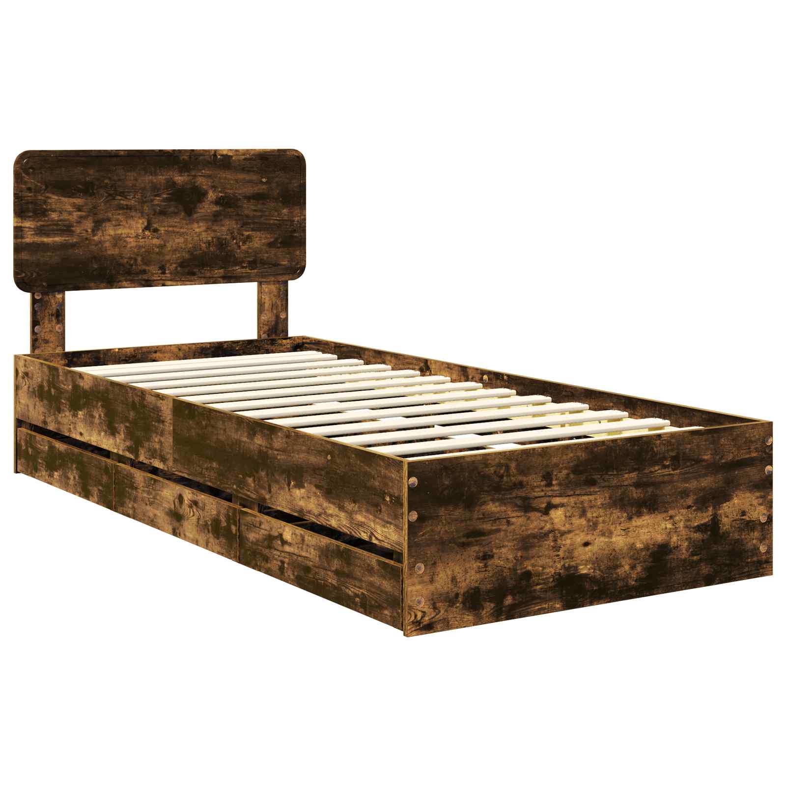 Cadre de lit Chêne fumé 100 x 200 cm Bois Ingénierie - XIOS