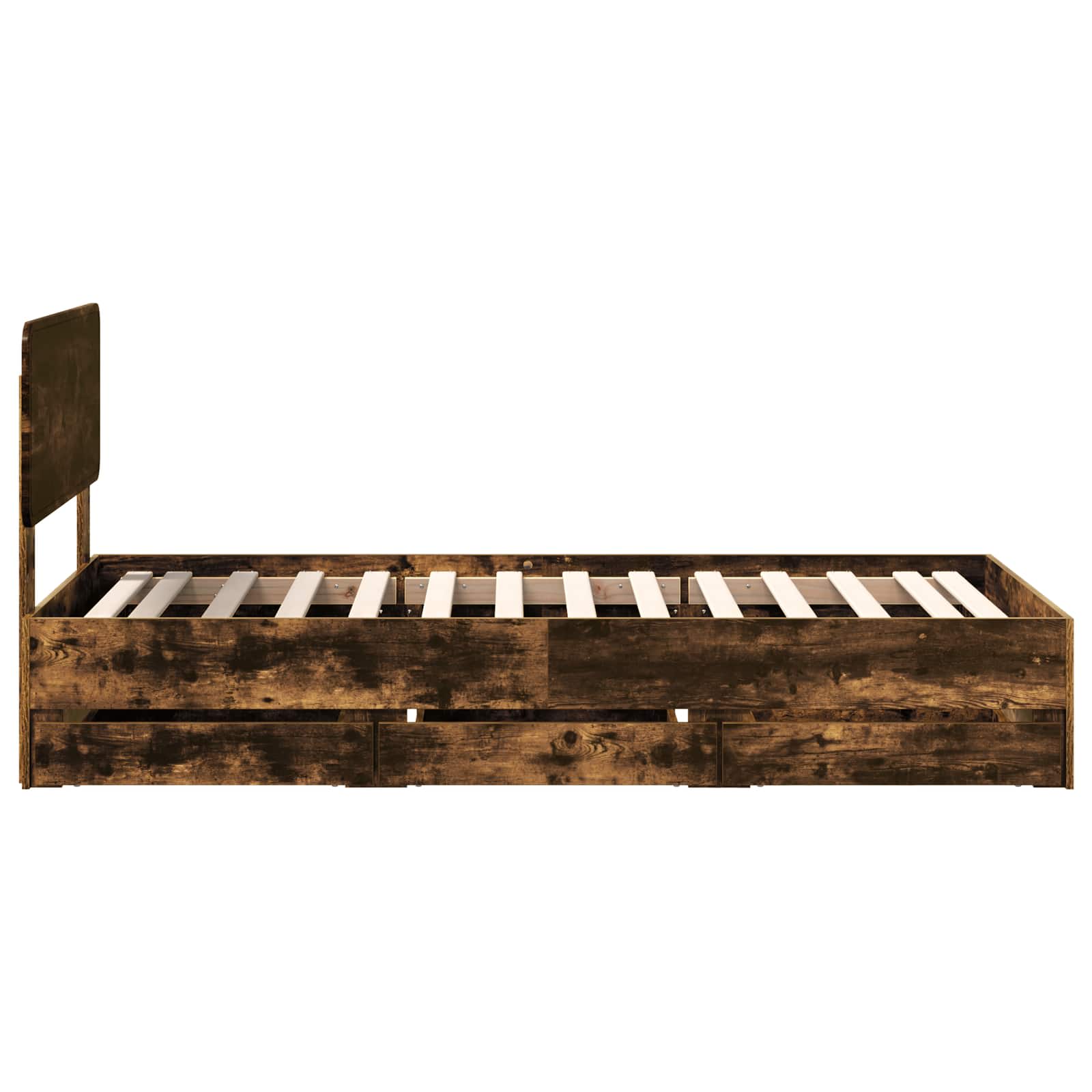 Cadre de lit avec tiroir Chêne fumé 90 x 200 cm Bois Ingénierie - XIOS