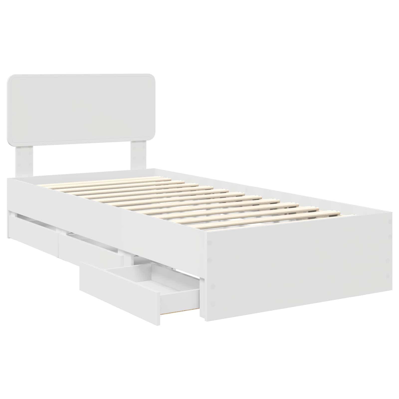 Cadre de lit avec tiroir Blanc 75 x 190 cm Bois Ingénierie - XIOS