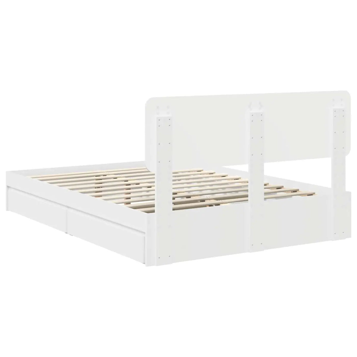 Lit de Rangement Réglable Blanc 160 x 200 cm Bois d’ingénierie - XIOS