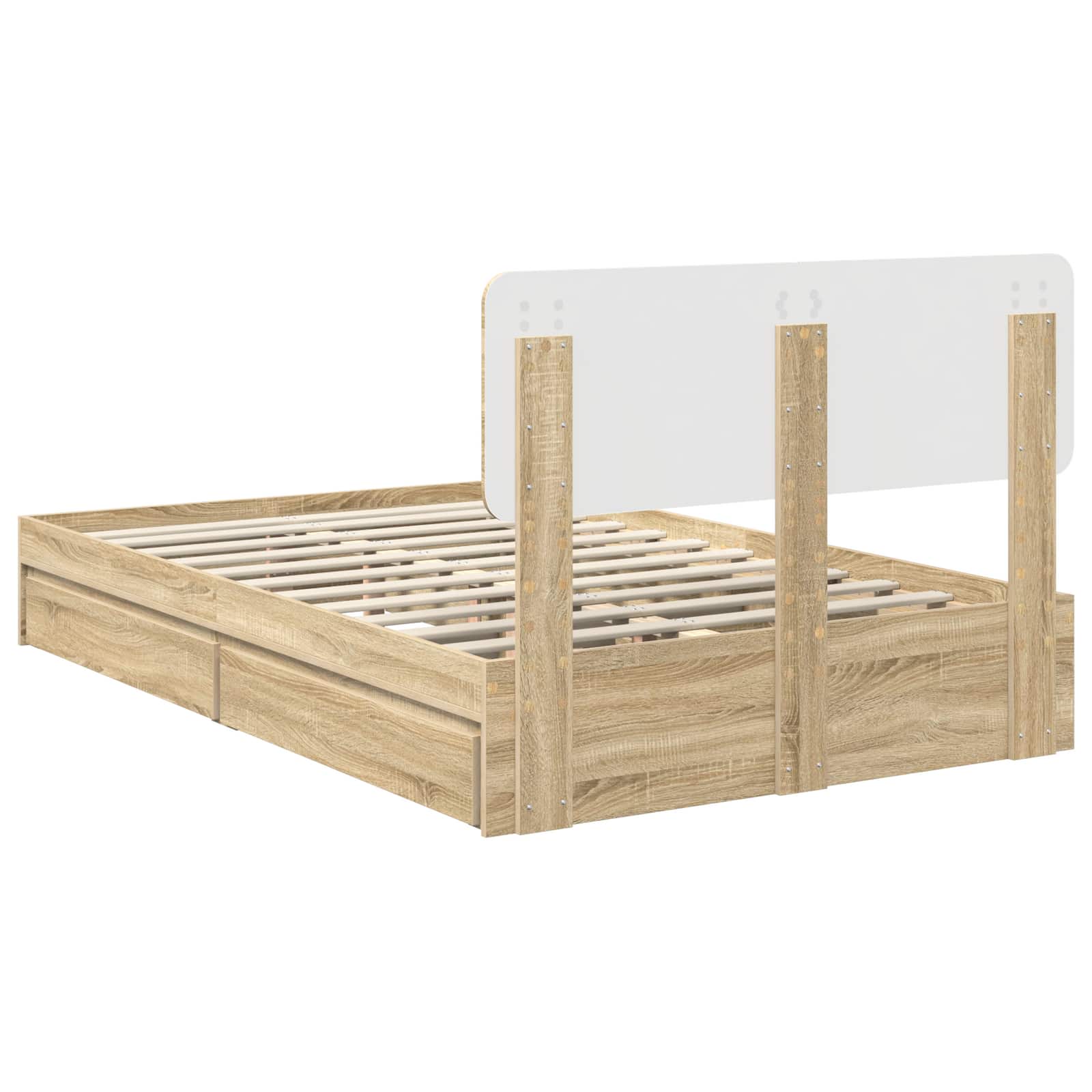 Lit de Rangement Chêne Sonoma 135 x 190 cm Bois d'ingénierie - XIOS