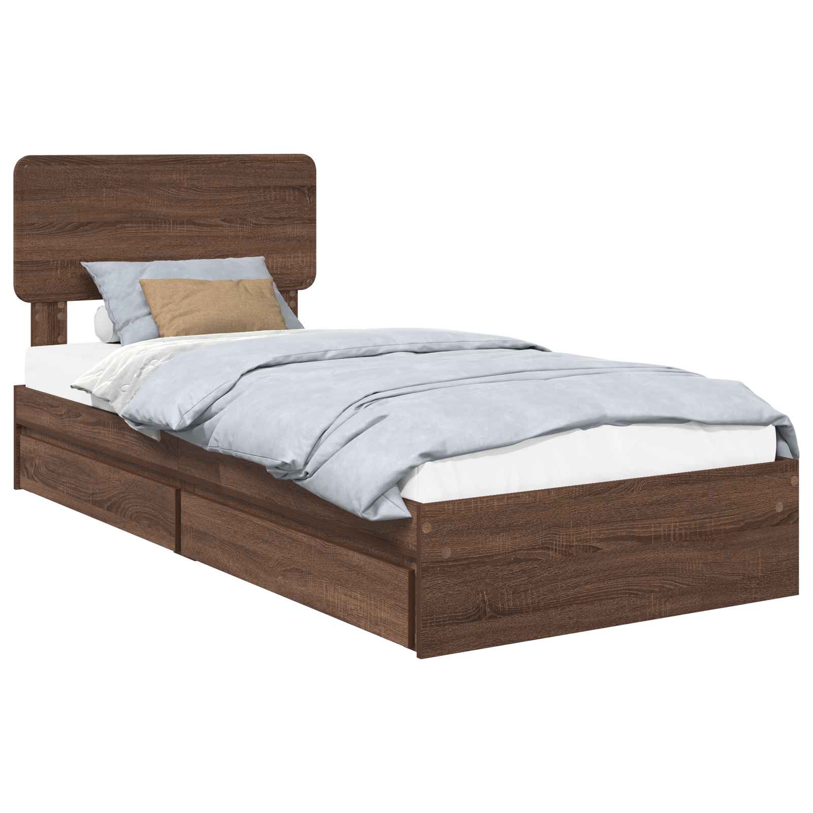 Lit de Rangement Chêne brun 75 x 190 cm Bois d'ingénierie - XIOS