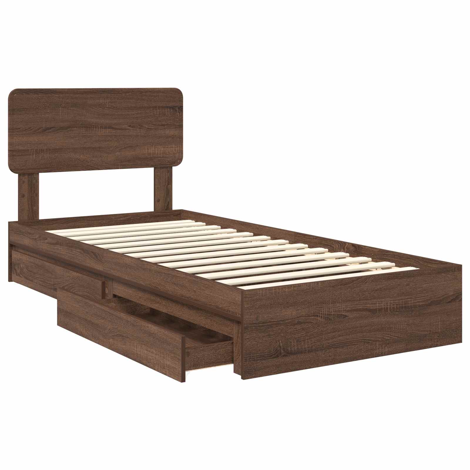 Lit de Rangement Chêne brun 75 x 190 cm Bois d'ingénierie - XIOS