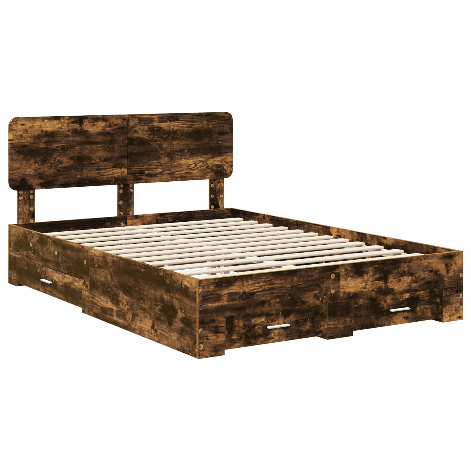 Cadre de lit Chêne fumé 150 x 200 cm Bois d'ingénierie - XIOS