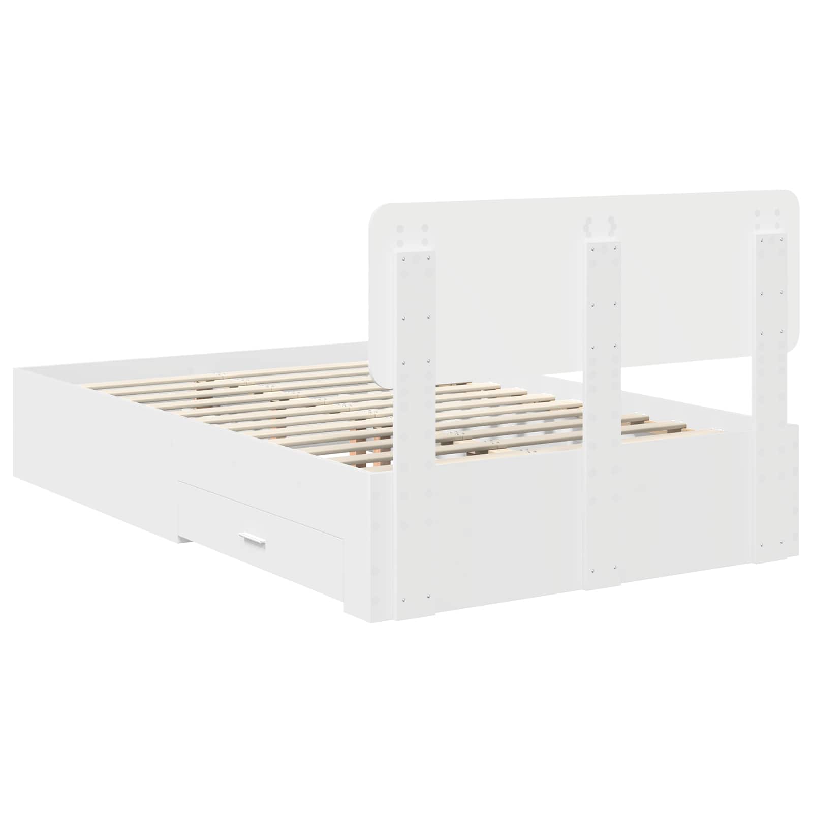 Cadre de lit avec tiroir Blanc 120 x 190 cm Bois d'ingénierie - XIOS