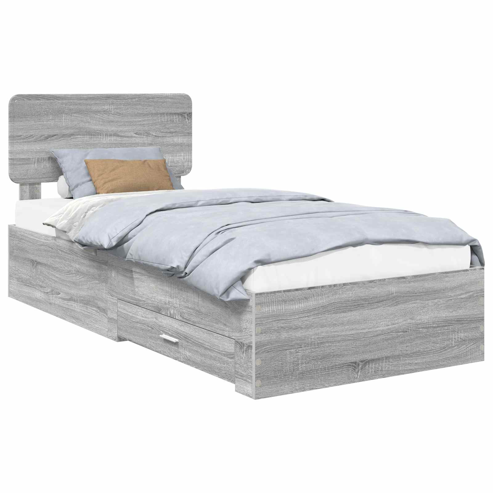 Cadre de lit Gris Sonoma 75 x 190 cm Bois d'ingénierie - XIOS