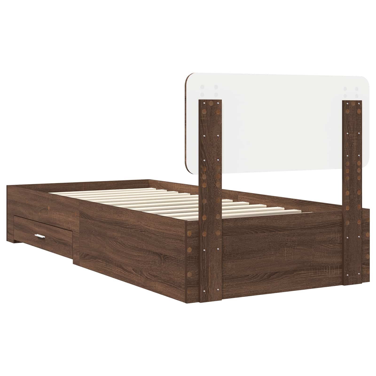 Cadre de lit Chêne brun 75 x 190 cm Bois d'ingénierie - XIOS