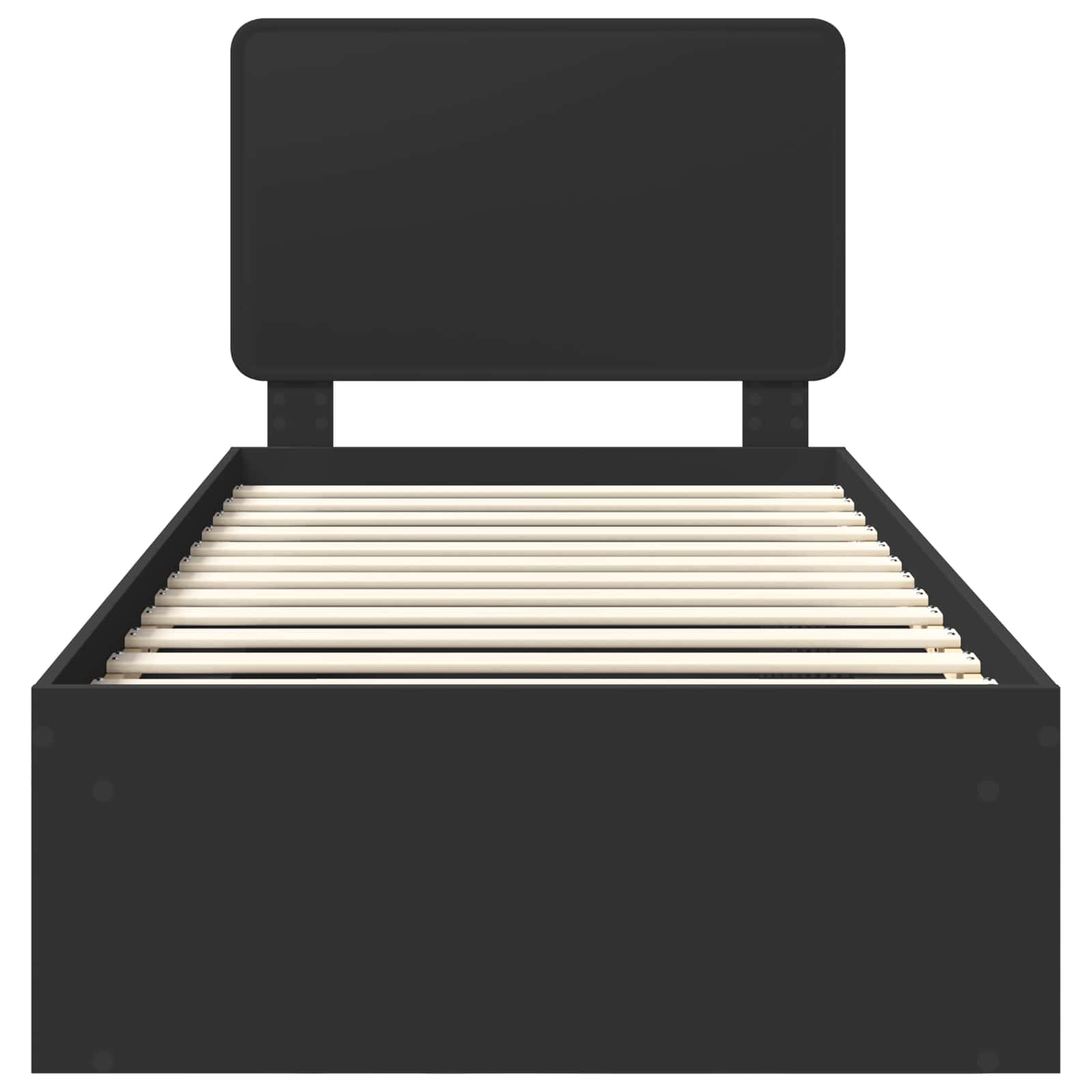 Cadre de lit avec tête de lit Noir 75 x 190 cm Pin massif - XIOS