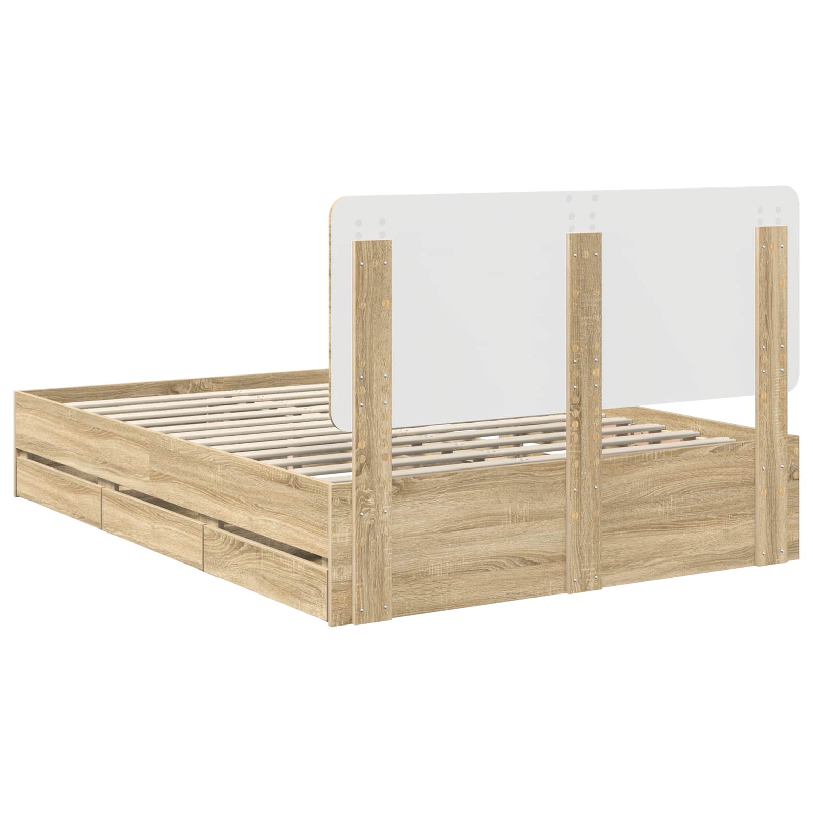 Cadre de lit Chêne Sonoma 140 x 190 cm Bois Ingénierie - XIOS