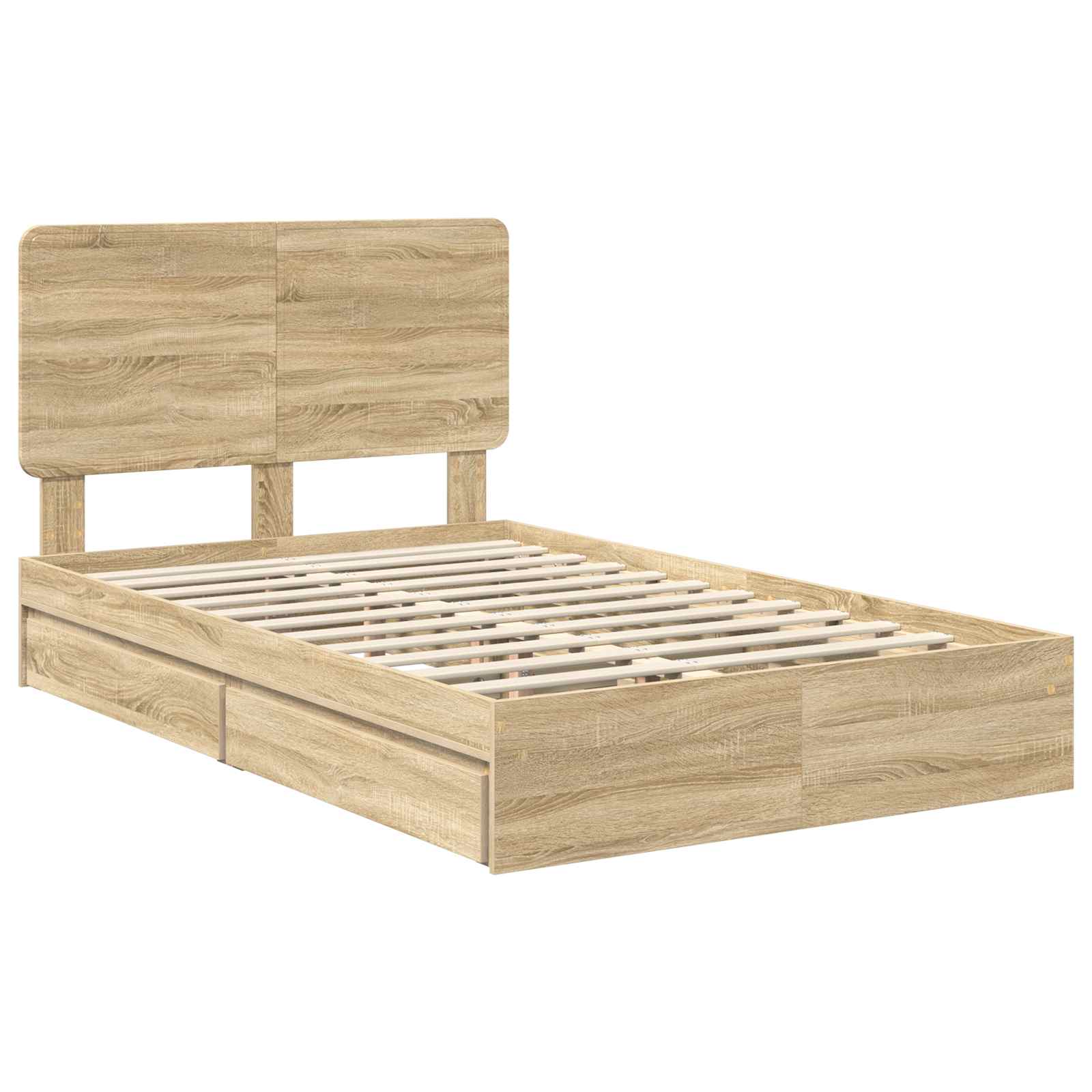 Lit de Rangement Chêne Sonoma 135 x 190 cm Bois d'ingénierie - XIOS
