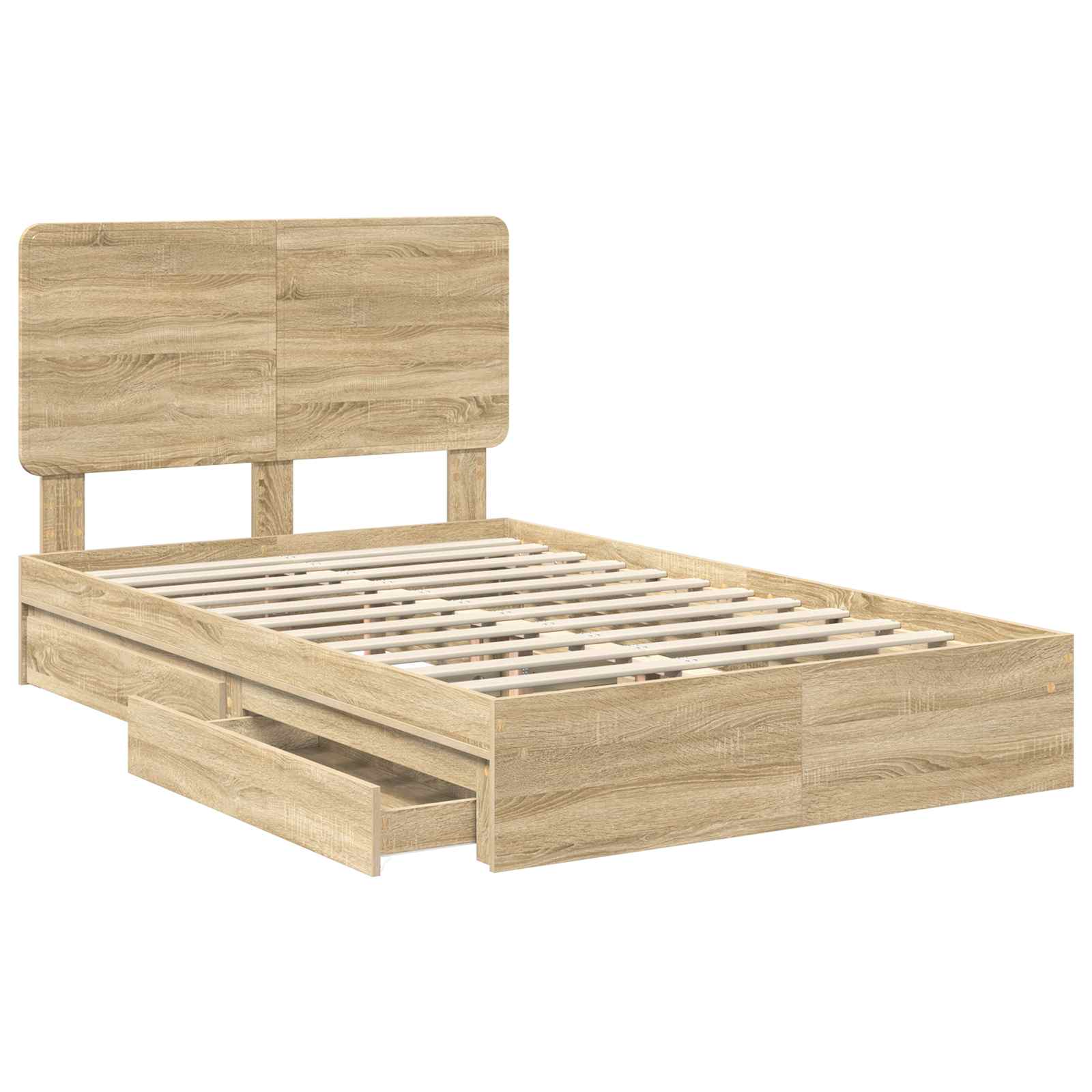 Lit de Rangement Chêne Sonoma 135 x 190 cm Bois d'ingénierie - XIOS
