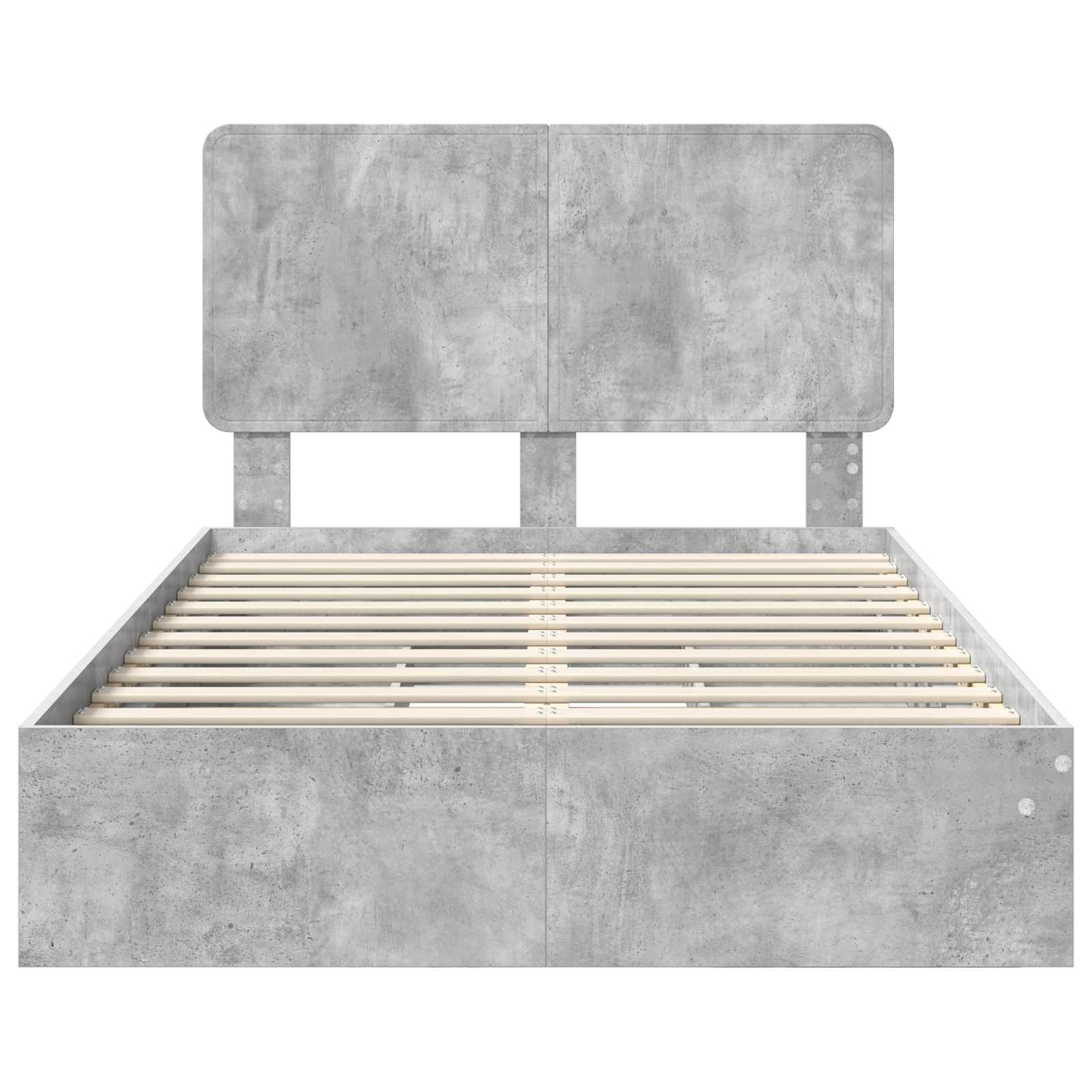 Cadre de lit Gris béton 135 x 190 cm Bois d'ingénierie - XIOS