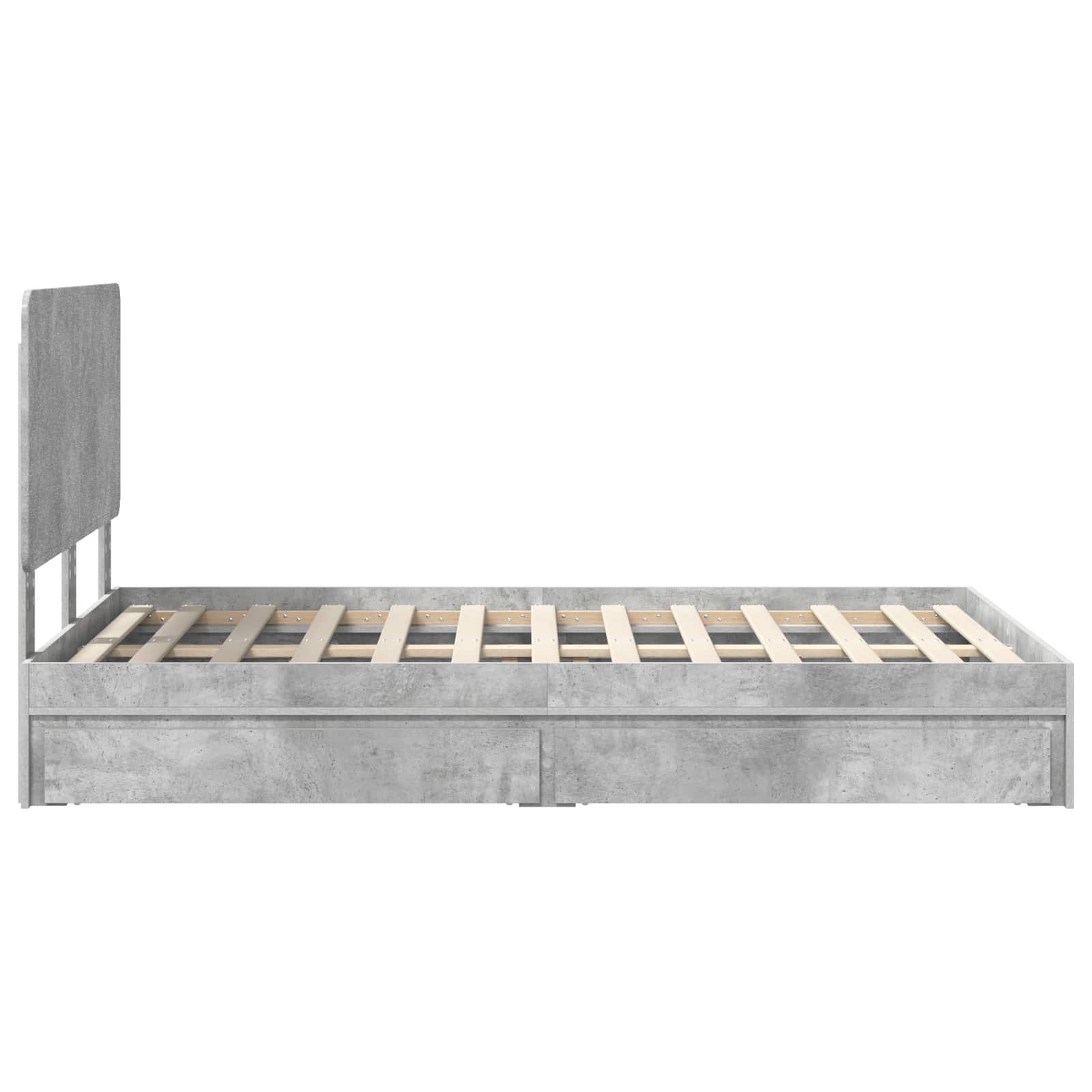 Cadre de lit Gris béton 135 x 190 cm Bois d'ingénierie - XIOS