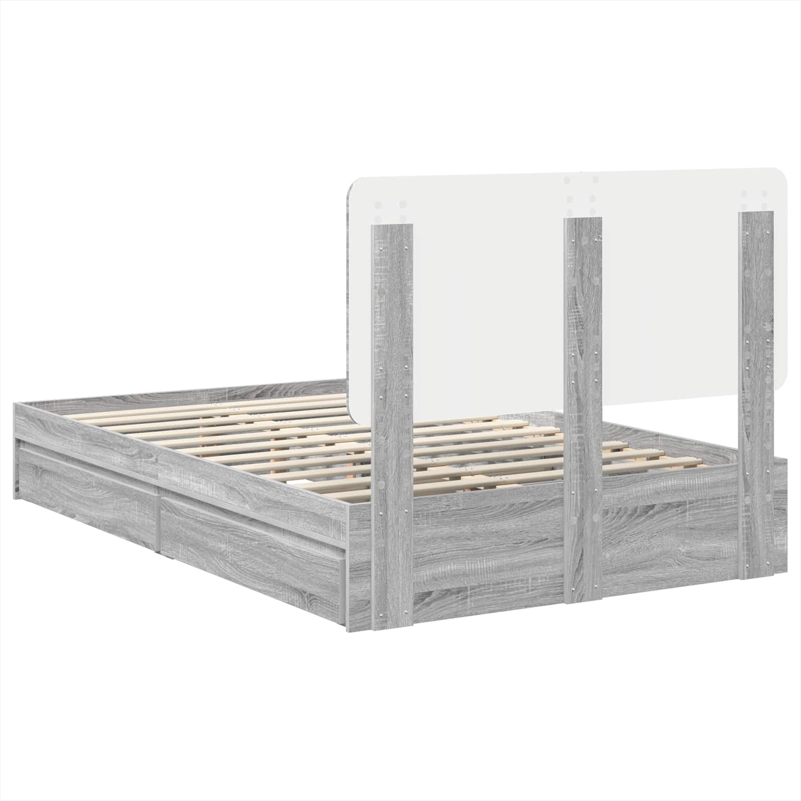 Cadre de lit Gris Sonoma 120 x 190 cm Bois d'ingénierie - XIOS